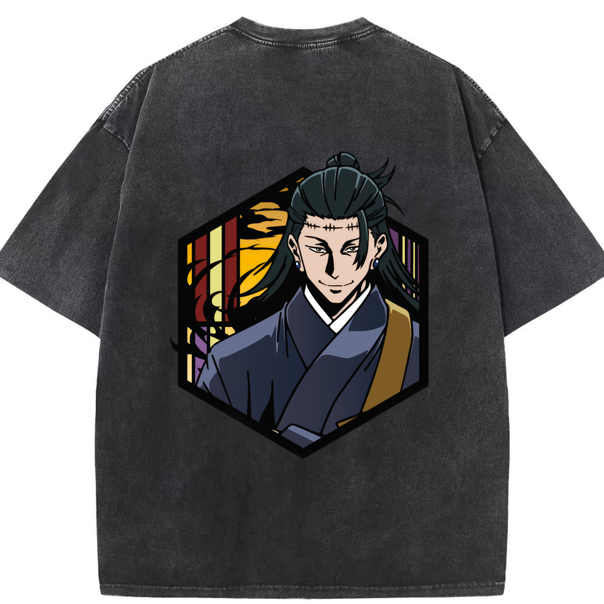 （画像用） 呪術廻戦 Jujutsu Kaisen 綿100% ヴィンテージ風 半袖Tシャツ（背面プリント）