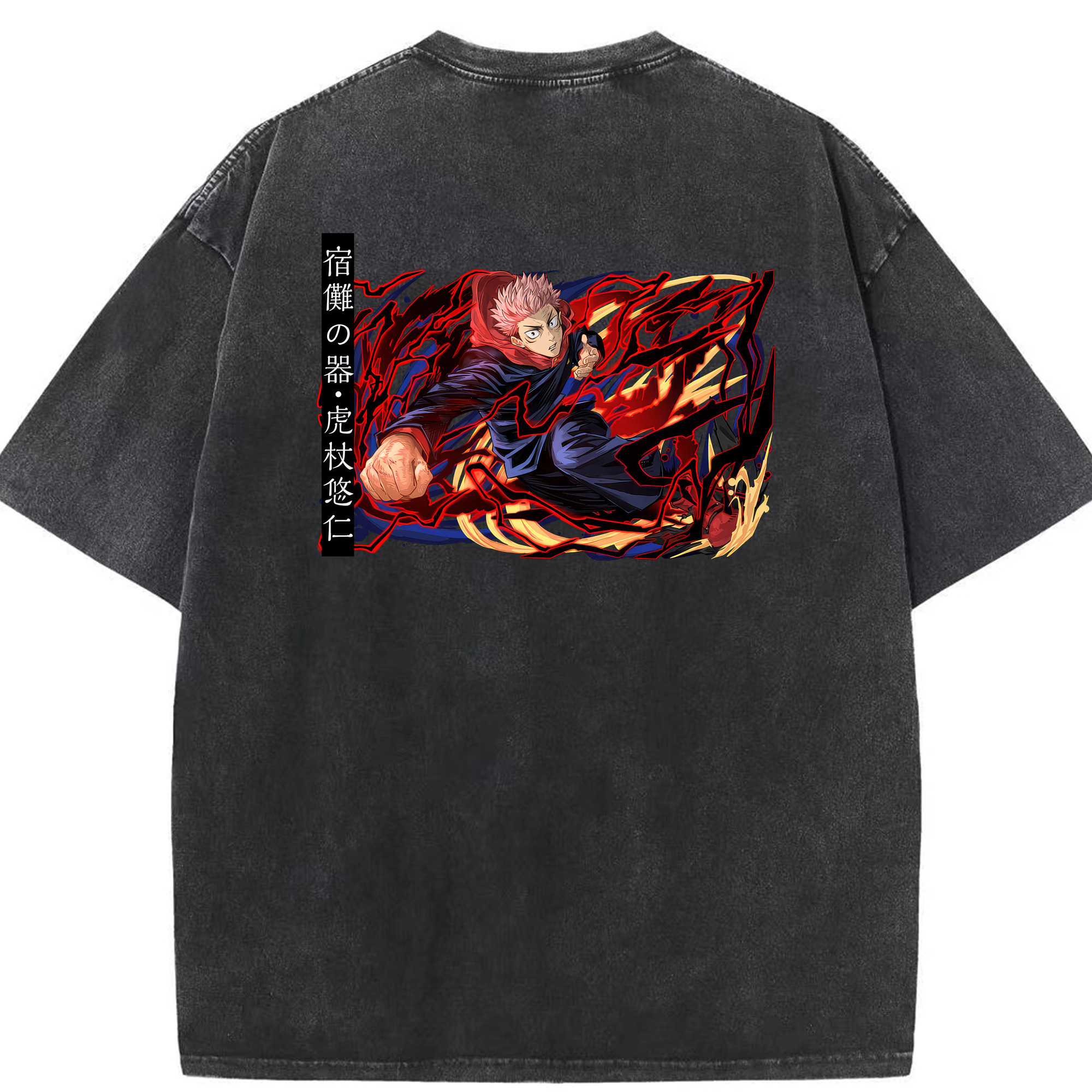 （画像用） 呪術廻戦 Jujutsu Kaisen 綿100% ヴィンテージ風 半袖Tシャツ（背面プリント）