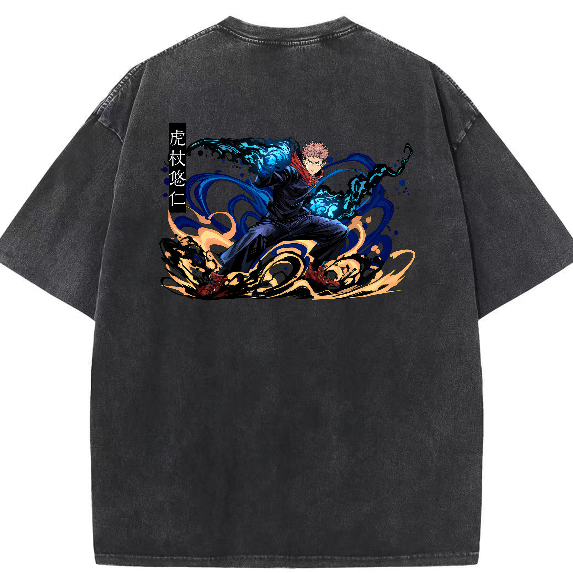 （画像用） 呪術廻戦 Jujutsu Kaisen 綿100% ヴィンテージ風 半袖Tシャツ（背面プリント）