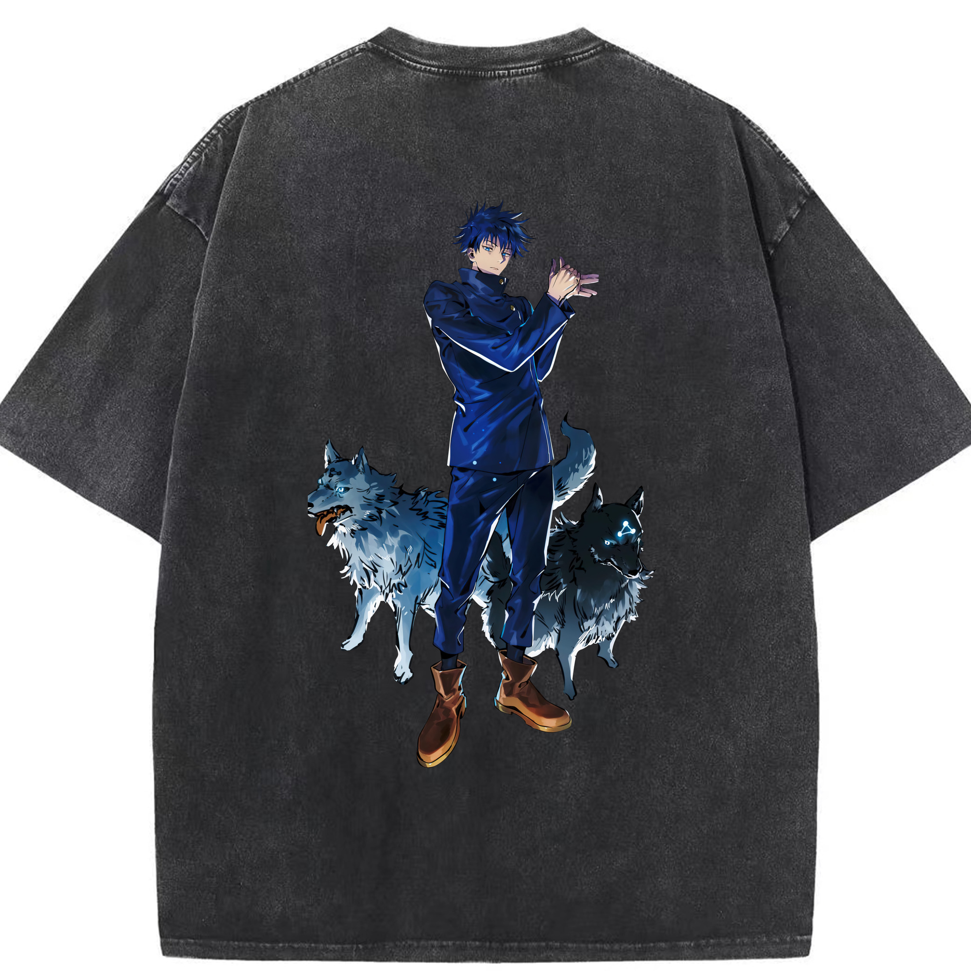 （画像用） 呪術廻戦 Jujutsu Kaisen 綿100% ヴィンテージ風 半袖Tシャツ（背面プリント）