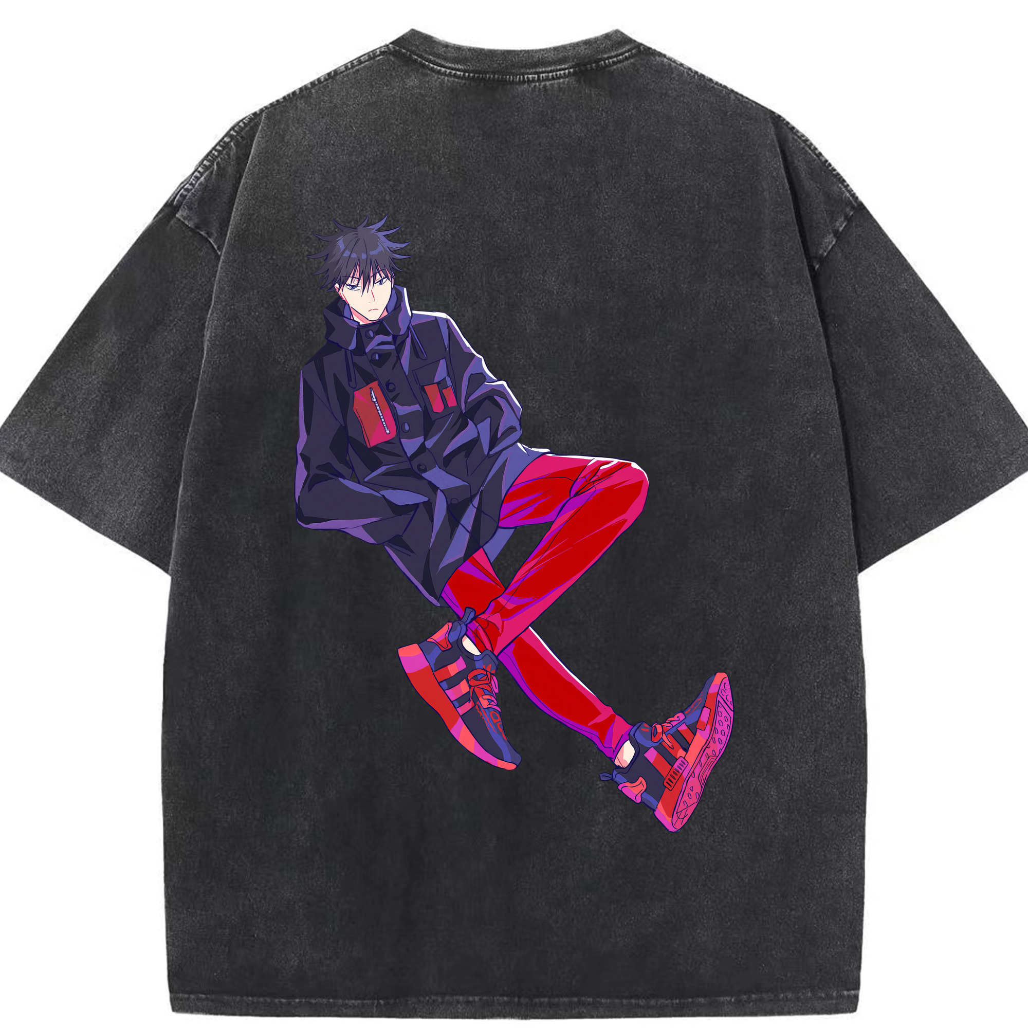 （画像用） 呪術廻戦 Jujutsu Kaisen 綿100% ヴィンテージ風 半袖Tシャツ（背面プリント）