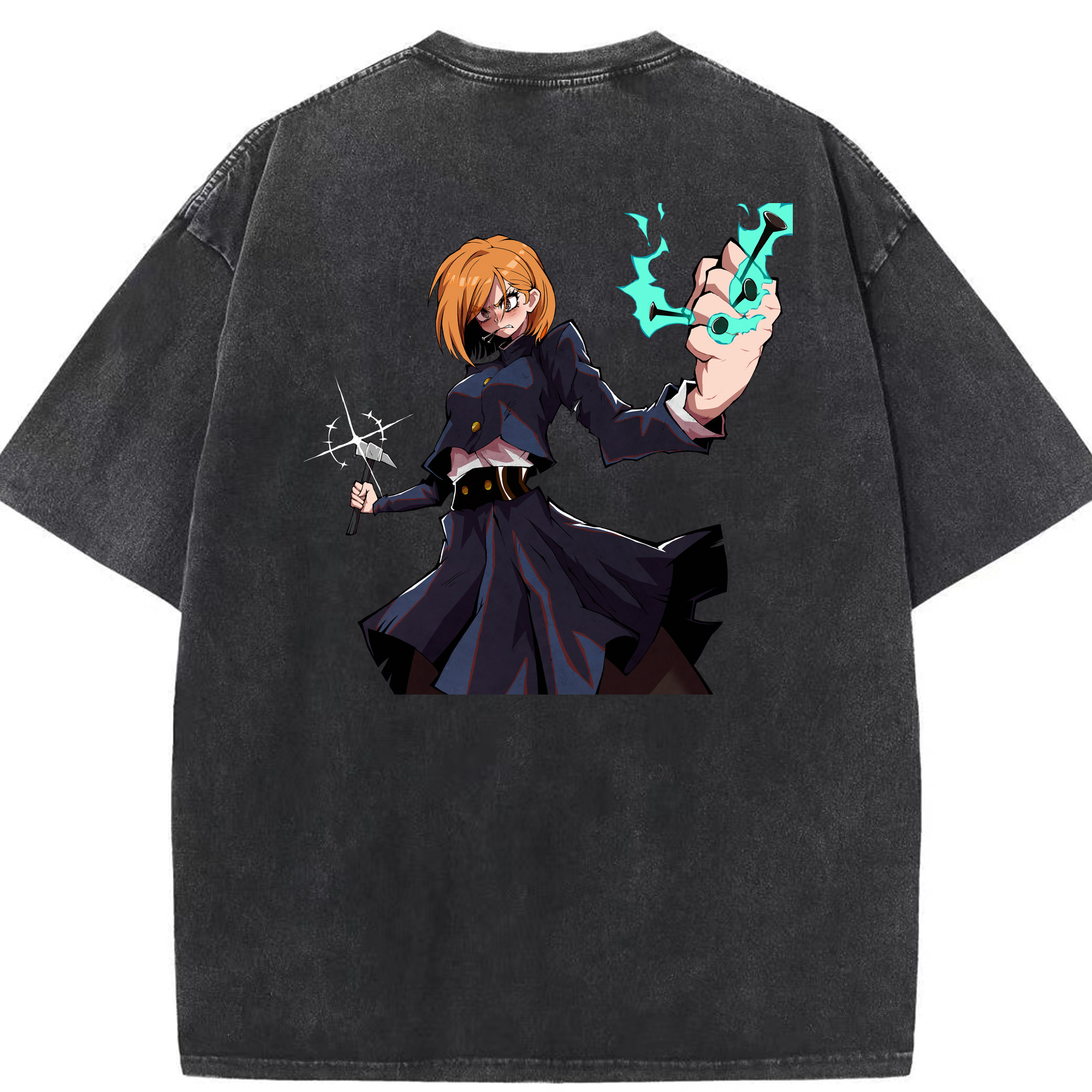 （画像用） 呪術廻戦 Jujutsu Kaisen 綿100% ヴィンテージ風 半袖Tシャツ（背面プリント）