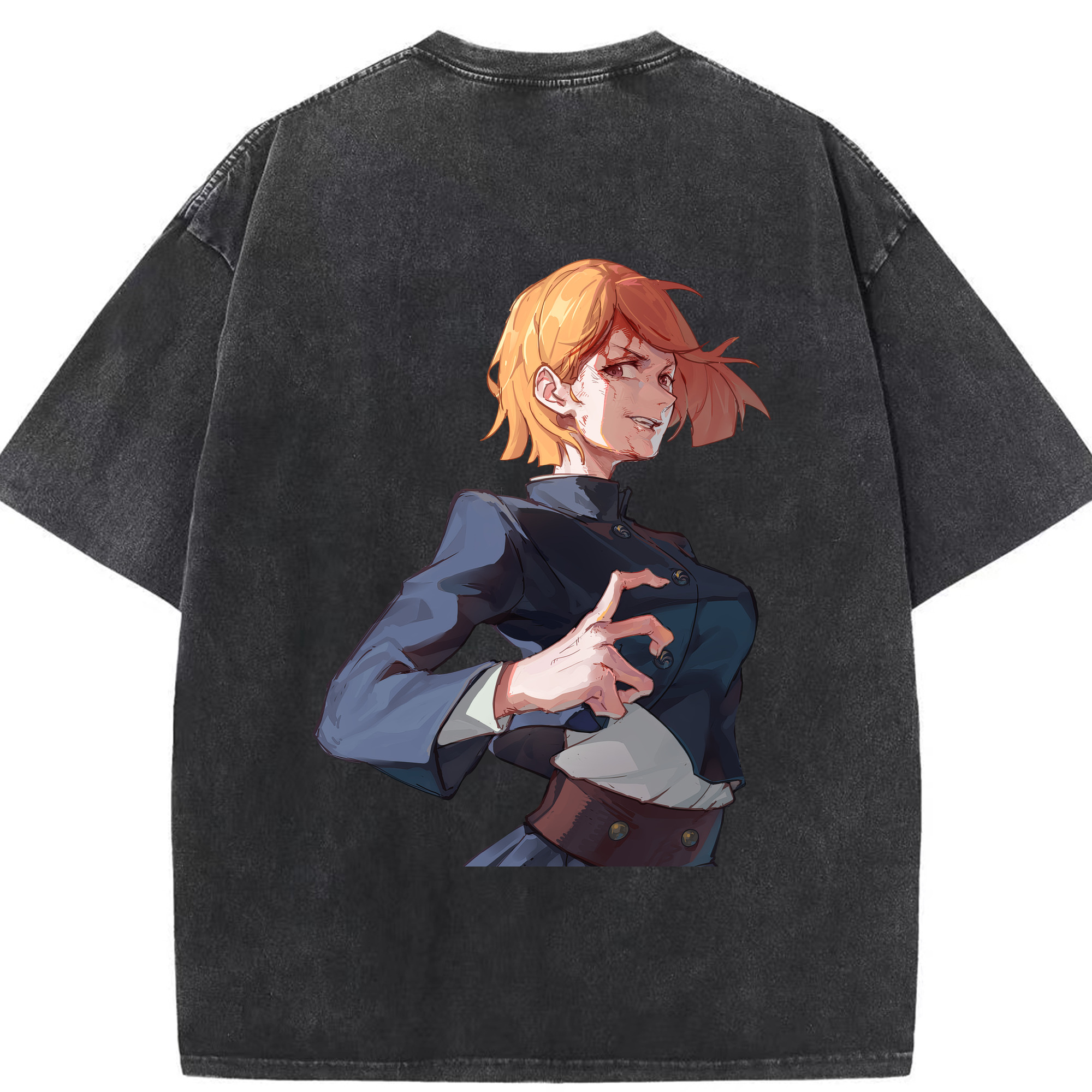 （画像用） 呪術廻戦 Jujutsu Kaisen 綿100% ヴィンテージ風 半袖Tシャツ（背面プリント）