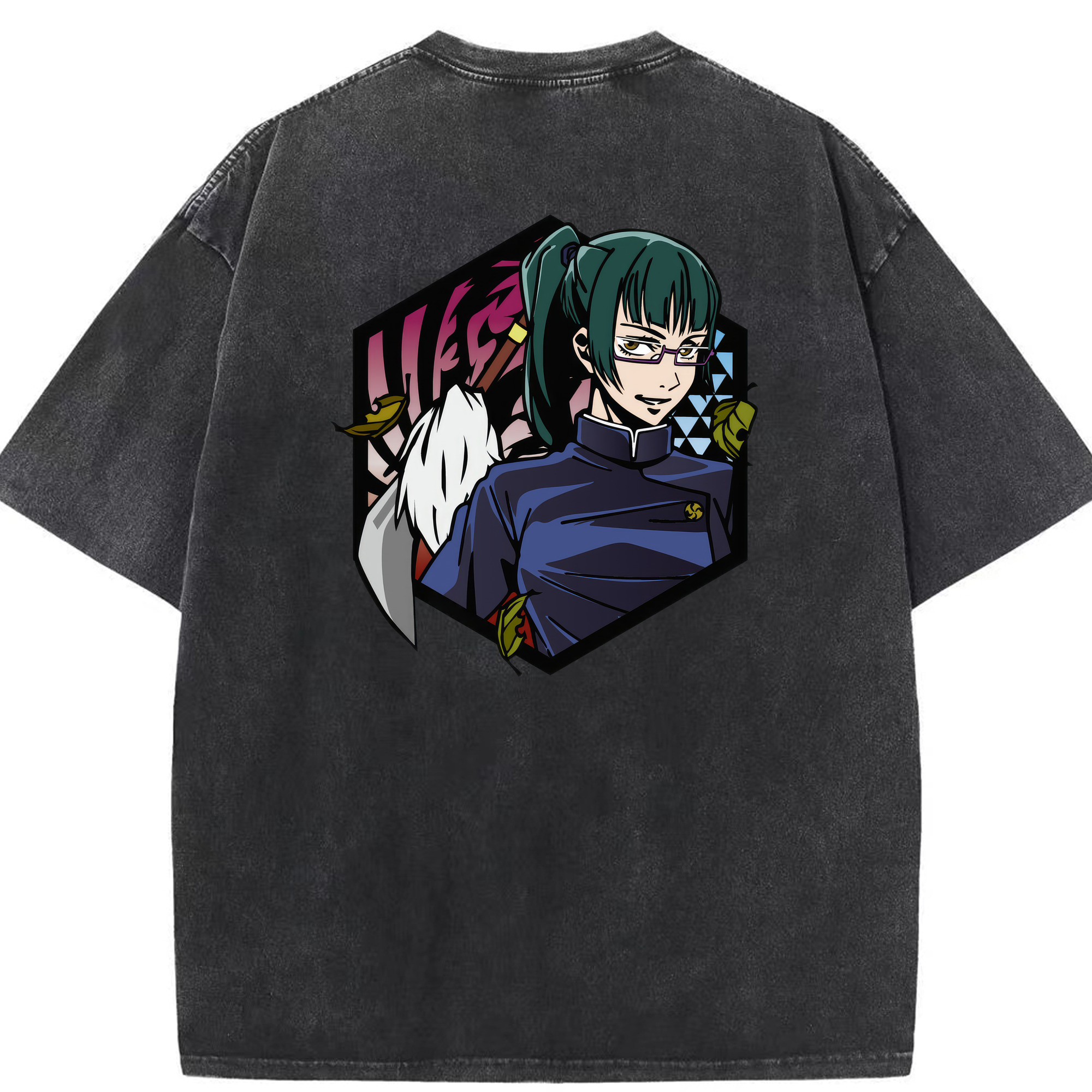 （画像用） 呪術廻戦 Jujutsu Kaisen 綿100% ヴィンテージ風 半袖Tシャツ（背面プリント）