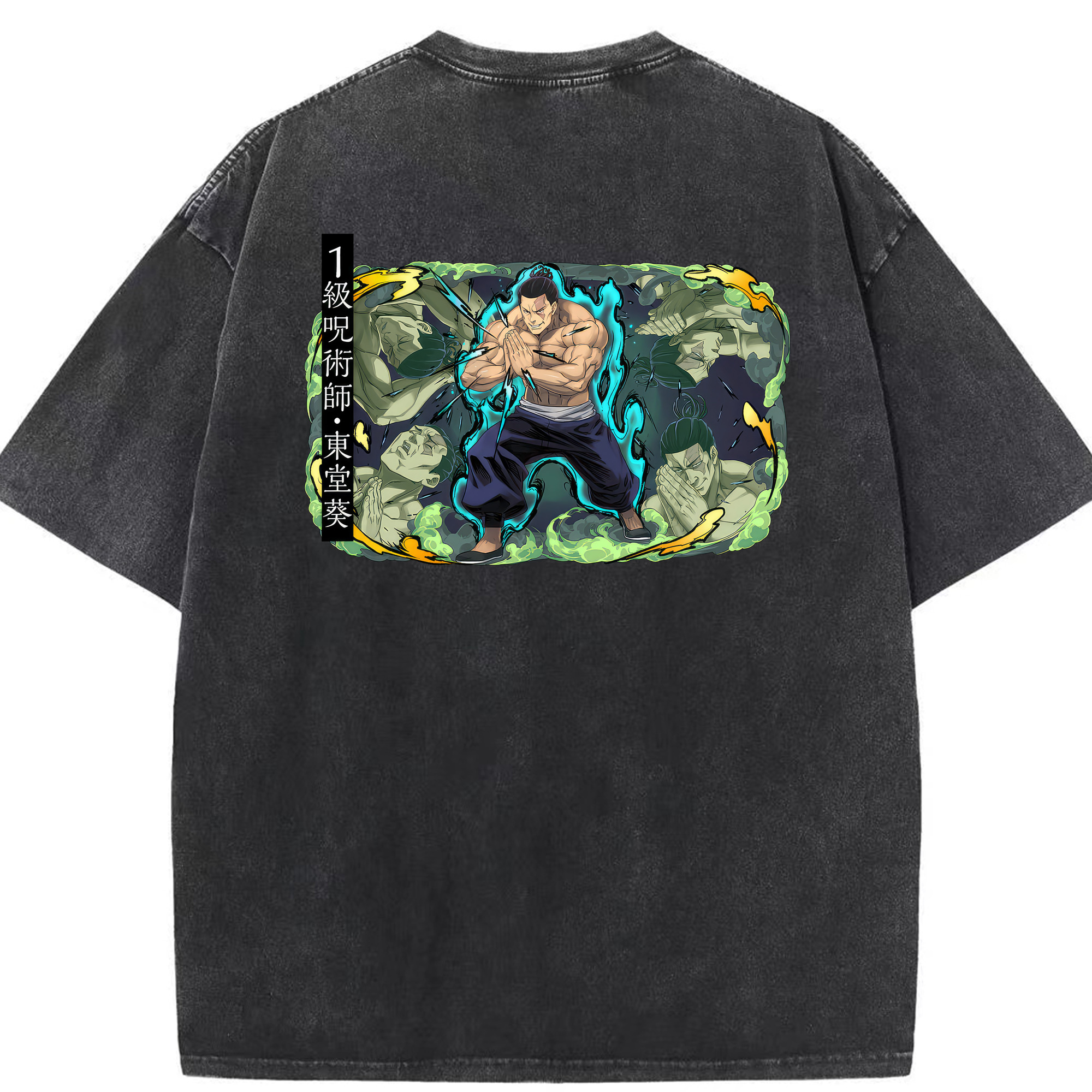 （画像用） 呪術廻戦 Jujutsu Kaisen 綿100% ヴィンテージ風 半袖Tシャツ（背面プリント）