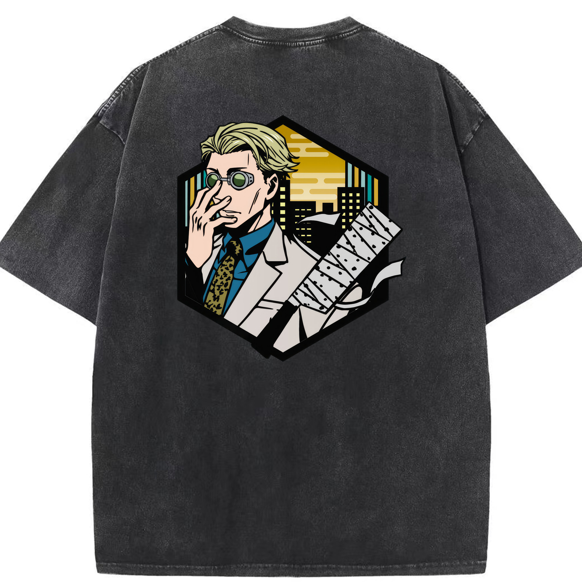 （画像用） 呪術廻戦 Jujutsu Kaisen 綿100% ヴィンテージ風 半袖Tシャツ（背面プリント）