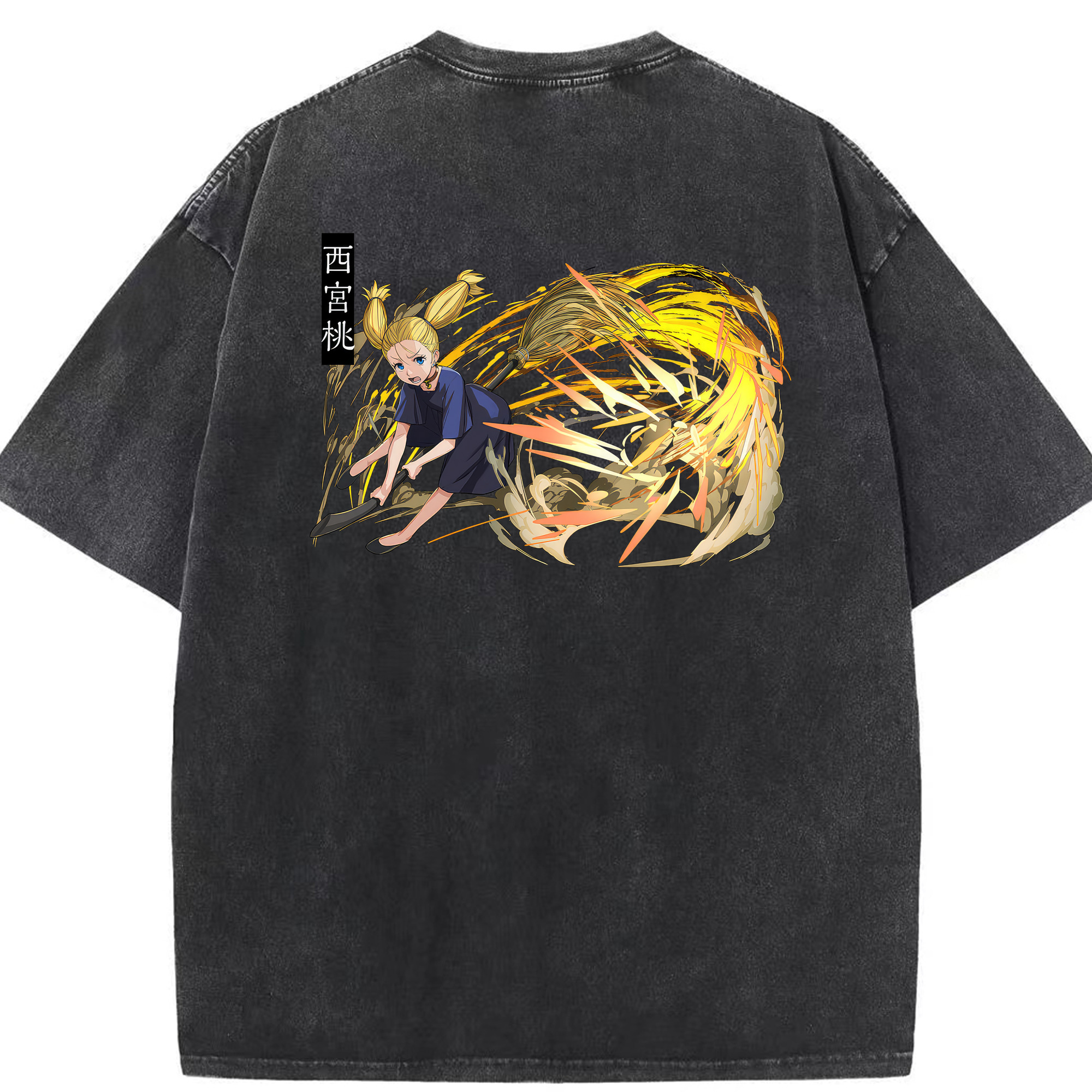 （画像用） 呪術廻戦 Jujutsu Kaisen 綿100% ヴィンテージ風 半袖Tシャツ（背面プリント）