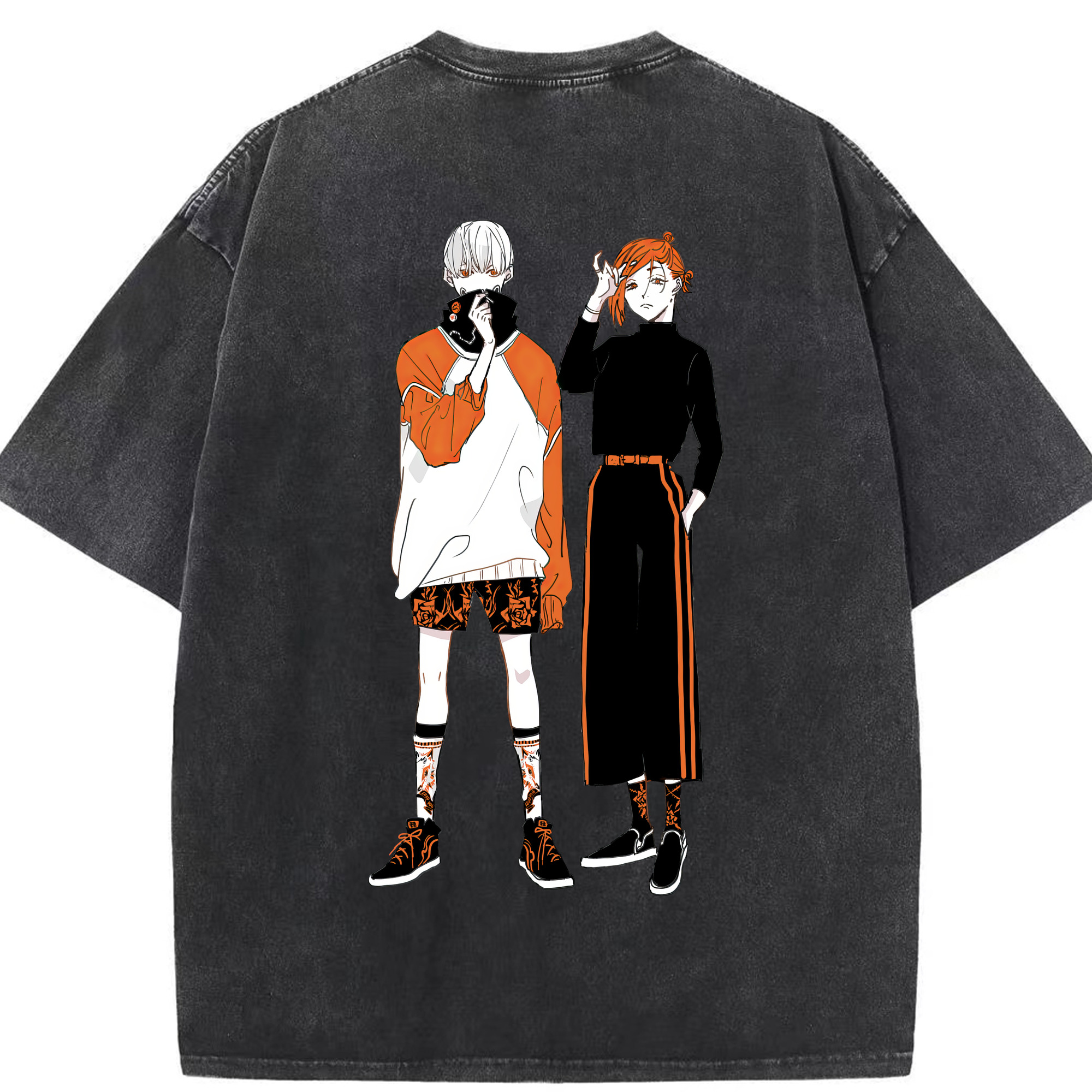 （画像用） 呪術廻戦 Jujutsu Kaisen 綿100% ヴィンテージ風 半袖Tシャツ（背面プリント）