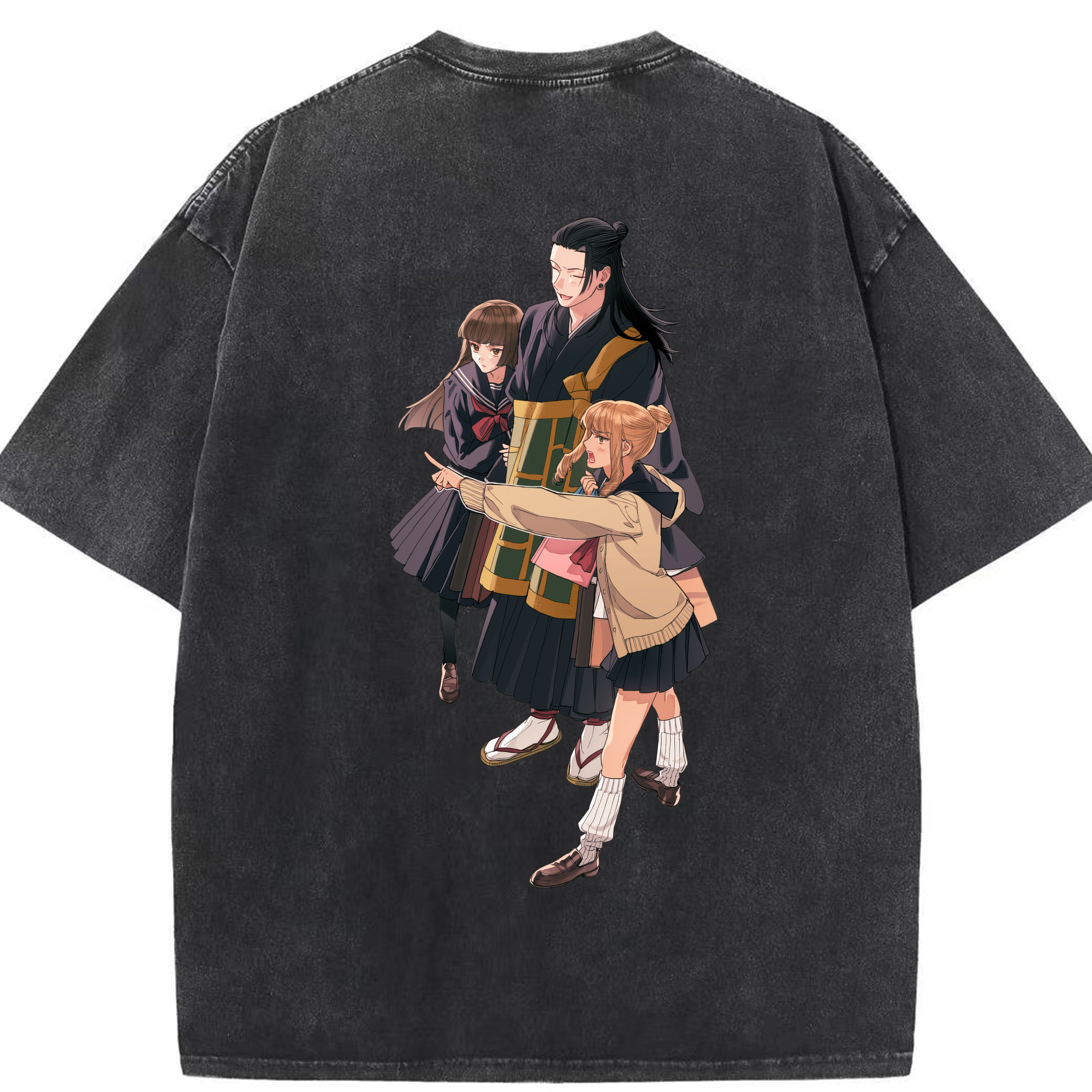 （画像用） 呪術廻戦 Jujutsu Kaisen 綿100% ヴィンテージ風 半袖Tシャツ（背面プリント）