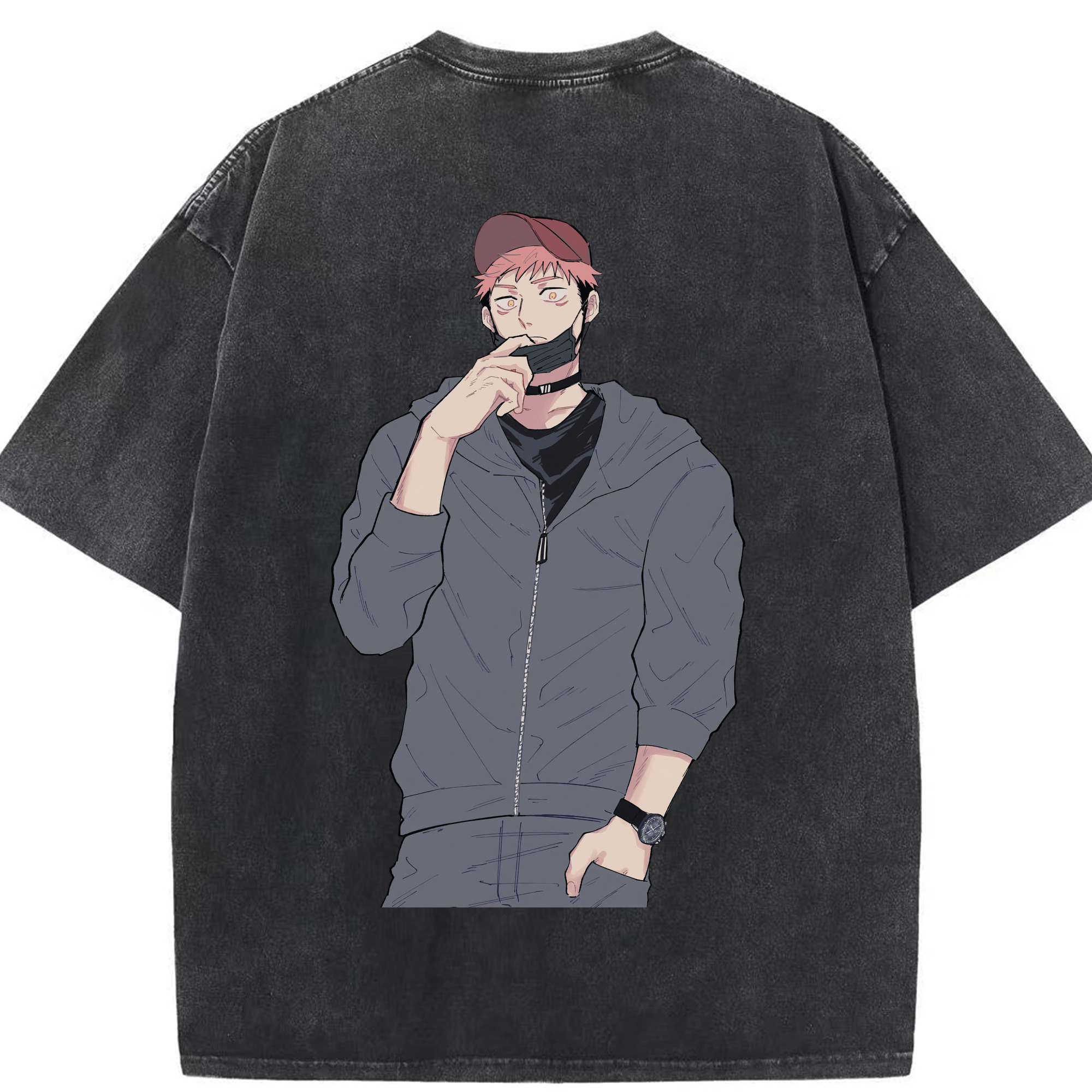 （画像用） 呪術廻戦 Jujutsu Kaisen 綿100% ヴィンテージ風 半袖Tシャツ（背面プリント）