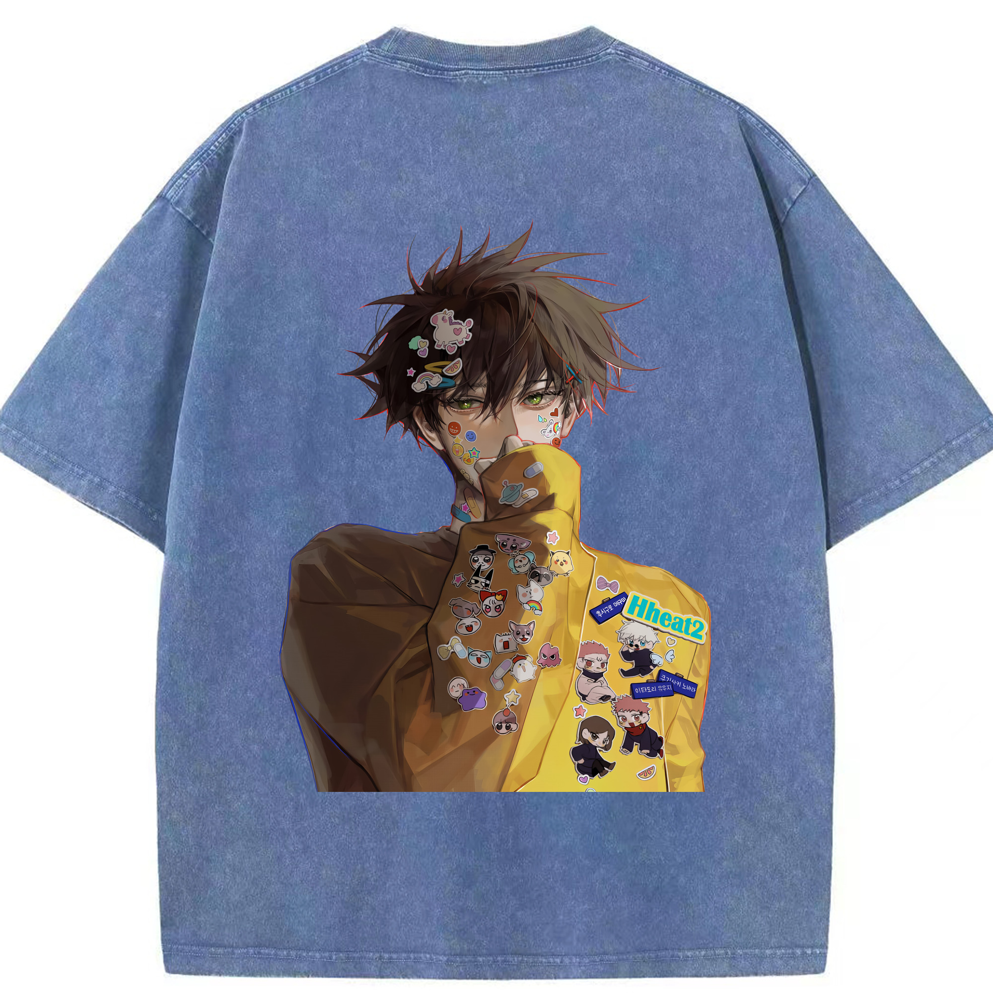 （画像用） 呪術廻戦 Jujutsu Kaisen 綿100% ヴィンテージ風 半袖Tシャツ（背面プリント）