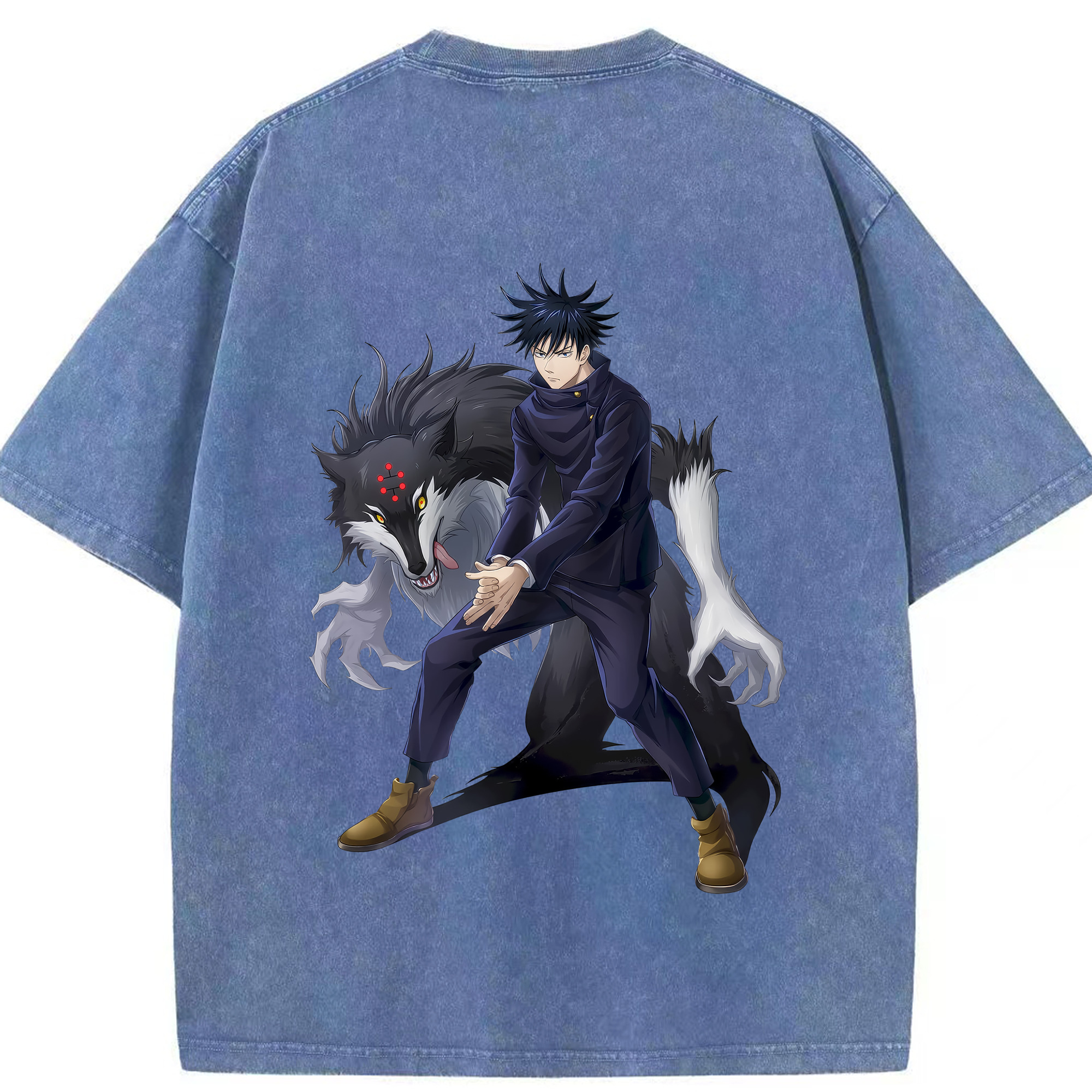（画像用） 呪術廻戦 Jujutsu Kaisen 綿100% ヴィンテージ風 半袖Tシャツ（背面プリント）
