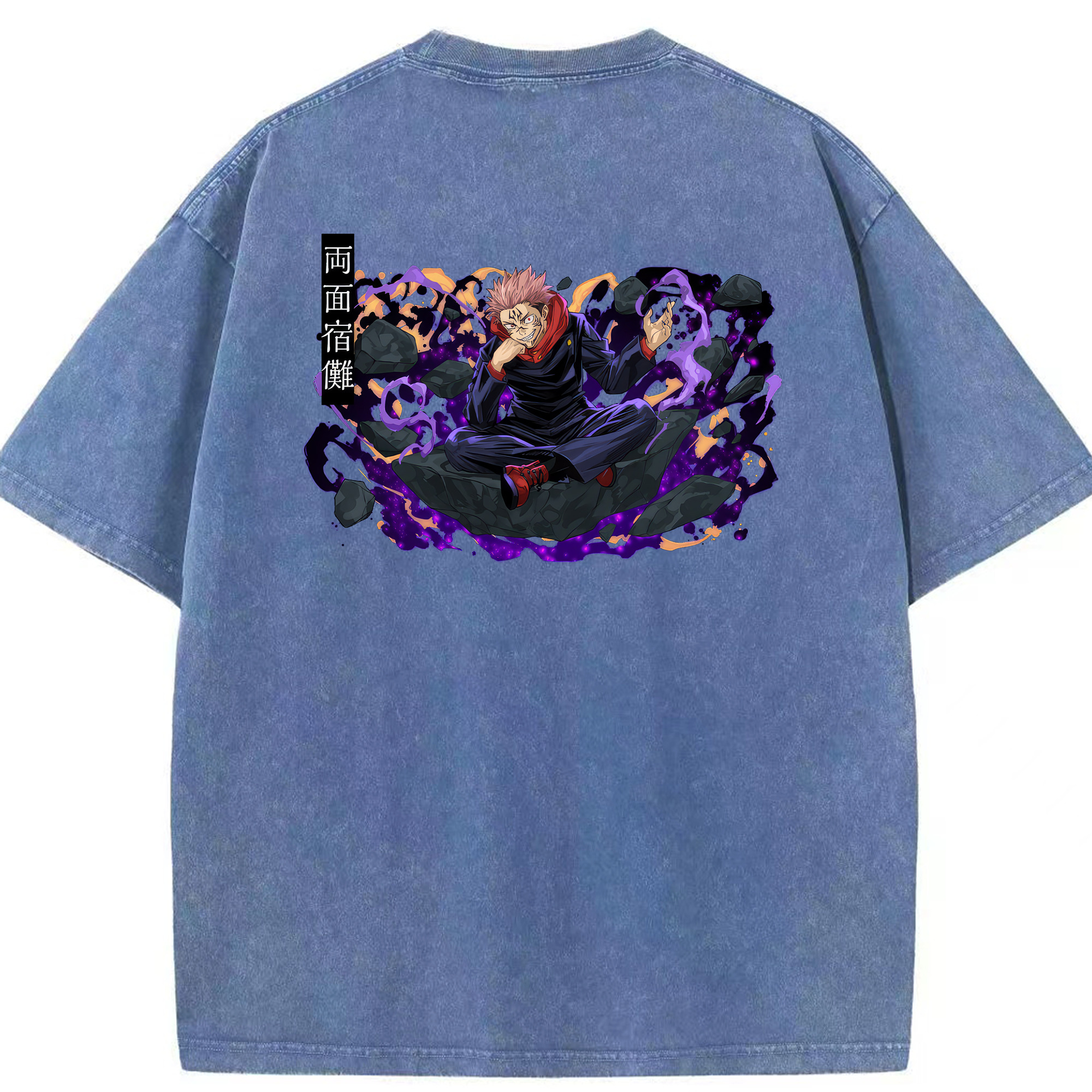 （画像用） 呪術廻戦 Jujutsu Kaisen 綿100% ヴィンテージ風 半袖Tシャツ（背面プリント）