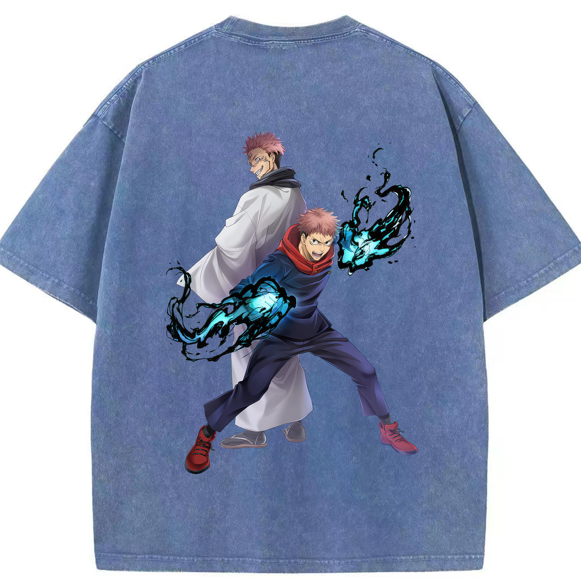 （画像用） 呪術廻戦 Jujutsu Kaisen 綿100% ヴィンテージ風 半袖Tシャツ（背面プリント）