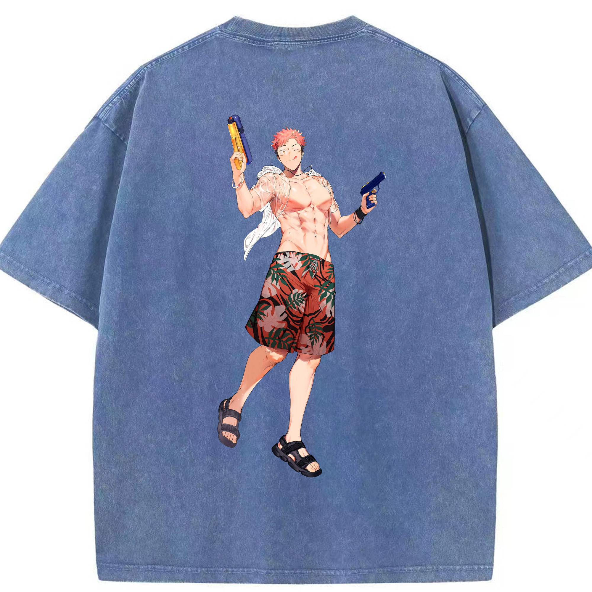 （画像用） 呪術廻戦 Jujutsu Kaisen 綿100% ヴィンテージ風 半袖Tシャツ（背面プリント）