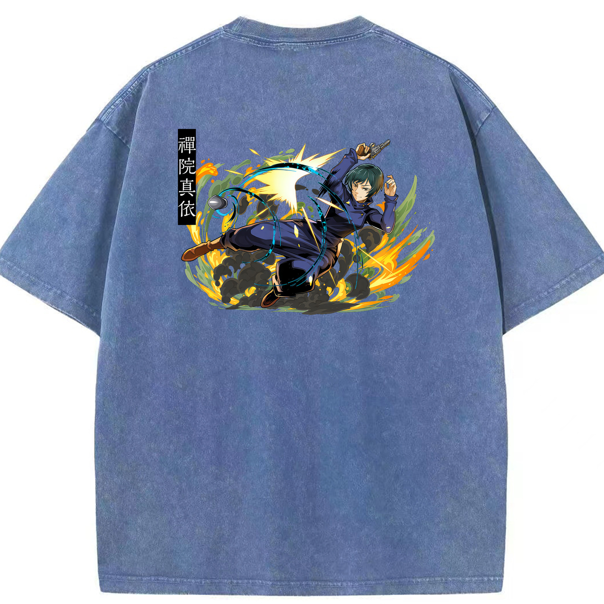 （画像用） 呪術廻戦 Jujutsu Kaisen 綿100% ヴィンテージ風 半袖Tシャツ（背面プリント）