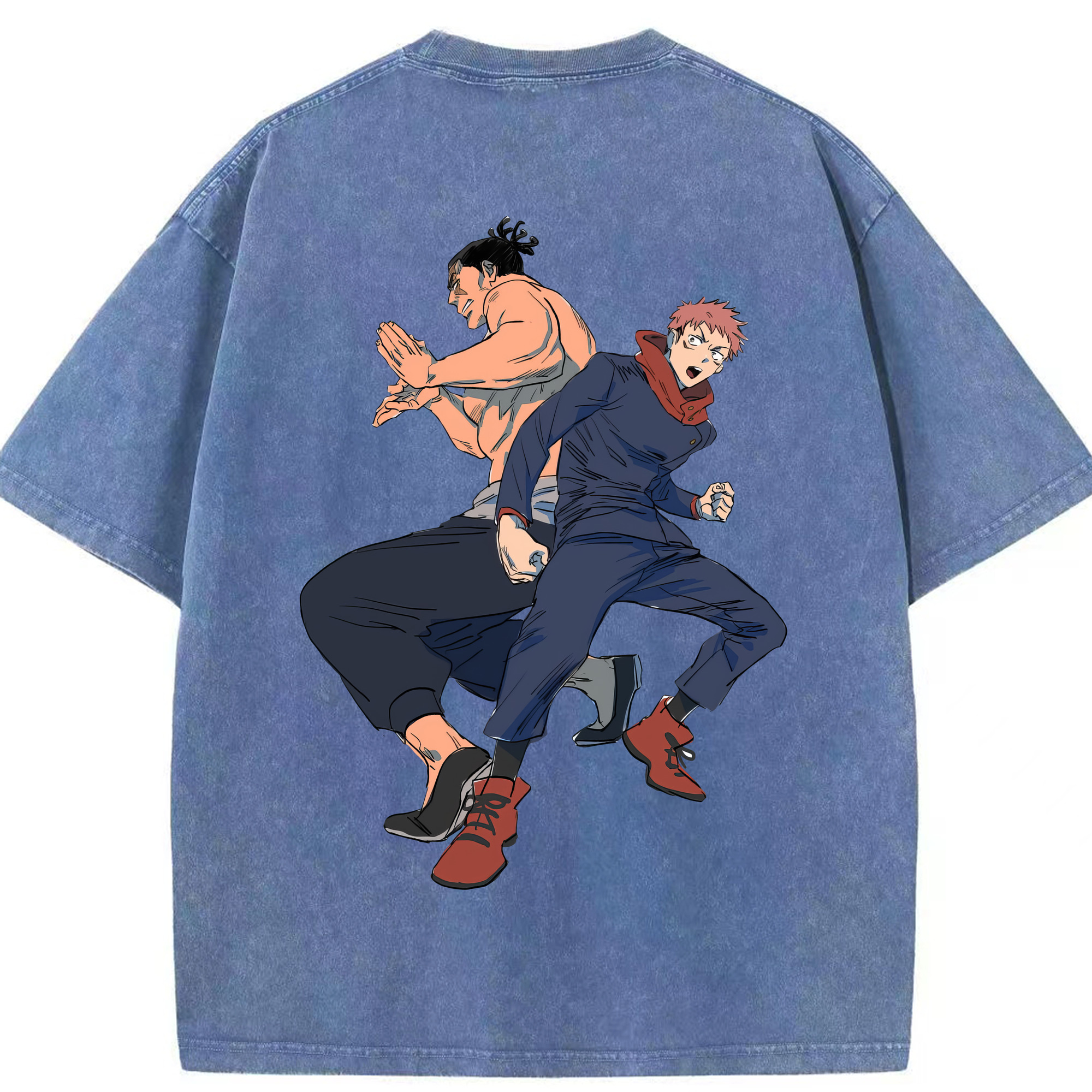 （画像用） 呪術廻戦 Jujutsu Kaisen 綿100% ヴィンテージ風 半袖Tシャツ（背面プリント）