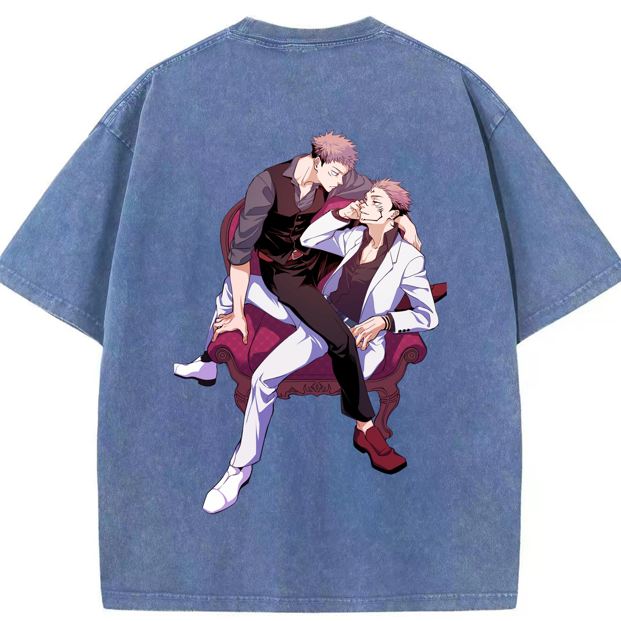 （画像用） 呪術廻戦 Jujutsu Kaisen 綿100% ヴィンテージ風 半袖Tシャツ（背面プリント）