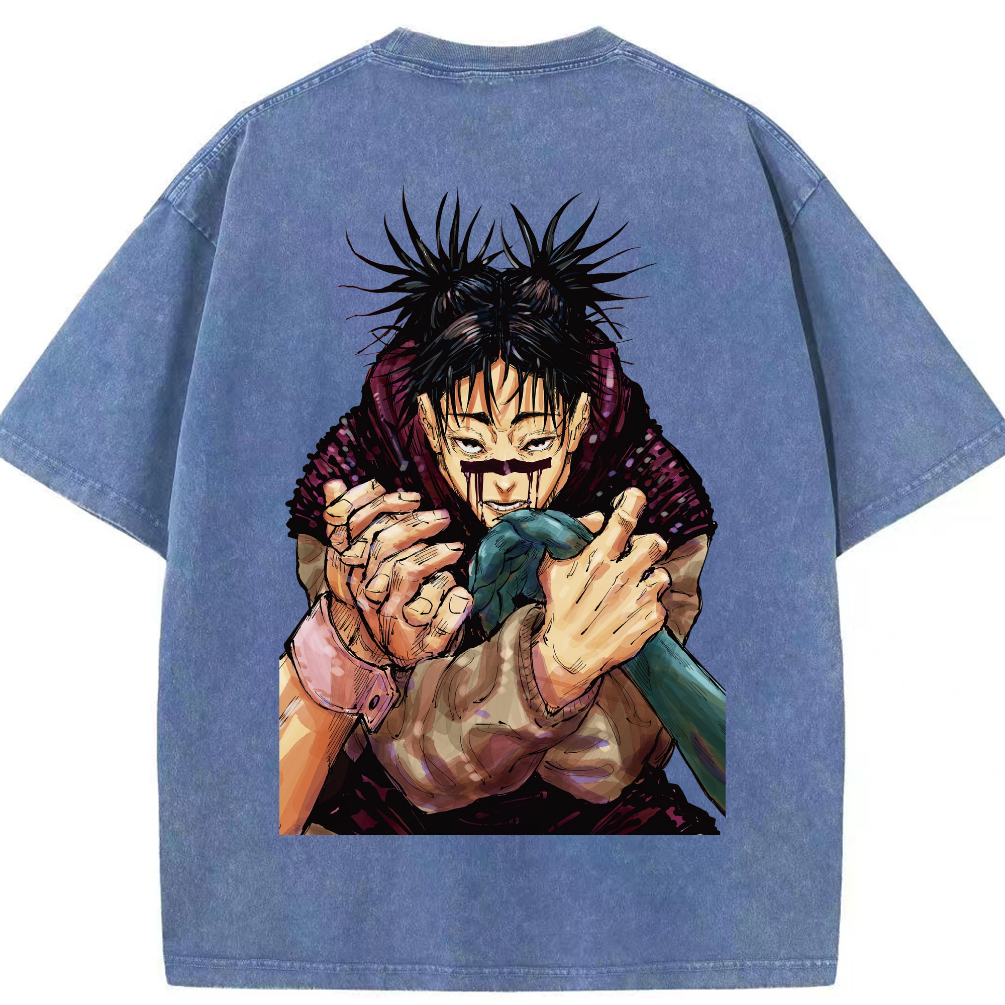 （画像用） 呪術廻戦 Jujutsu Kaisen 綿100% ヴィンテージ風 半袖Tシャツ（背面プリント）