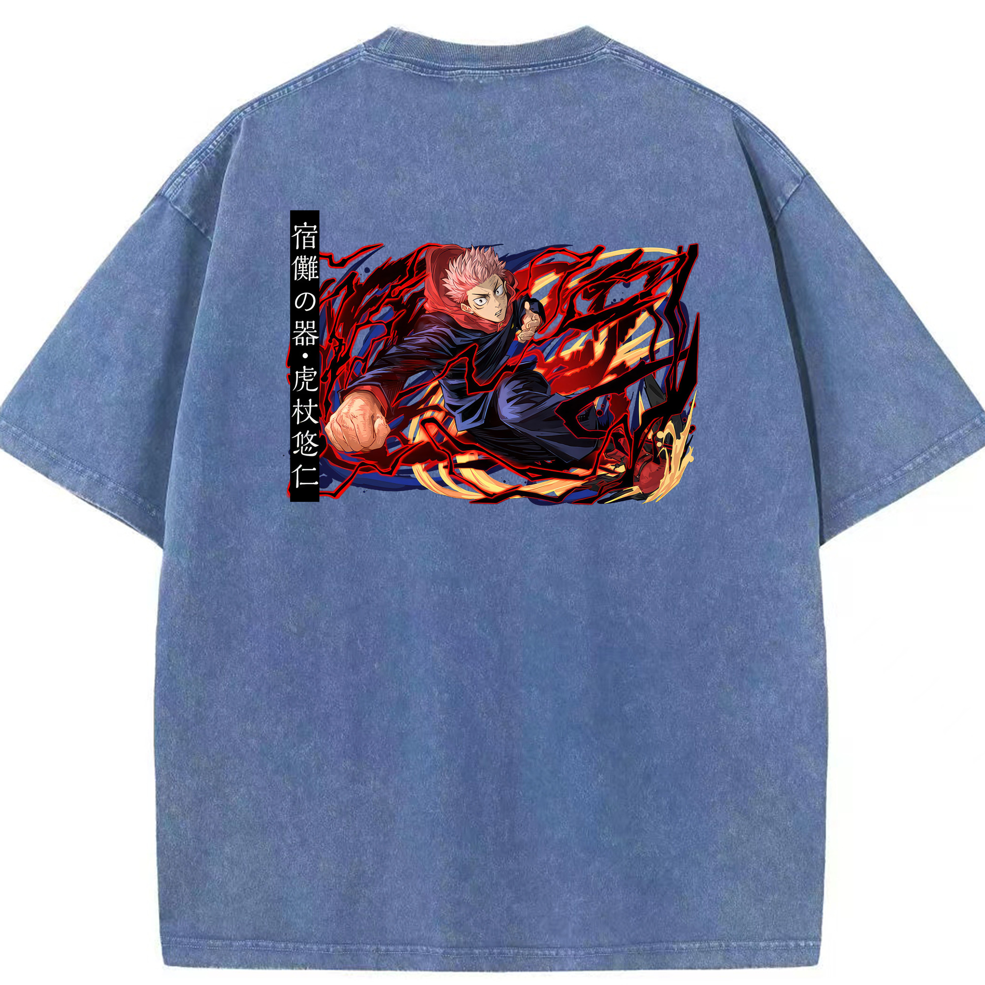 （画像用） 呪術廻戦 Jujutsu Kaisen 綿100% ヴィンテージ風 半袖Tシャツ（背面プリント）