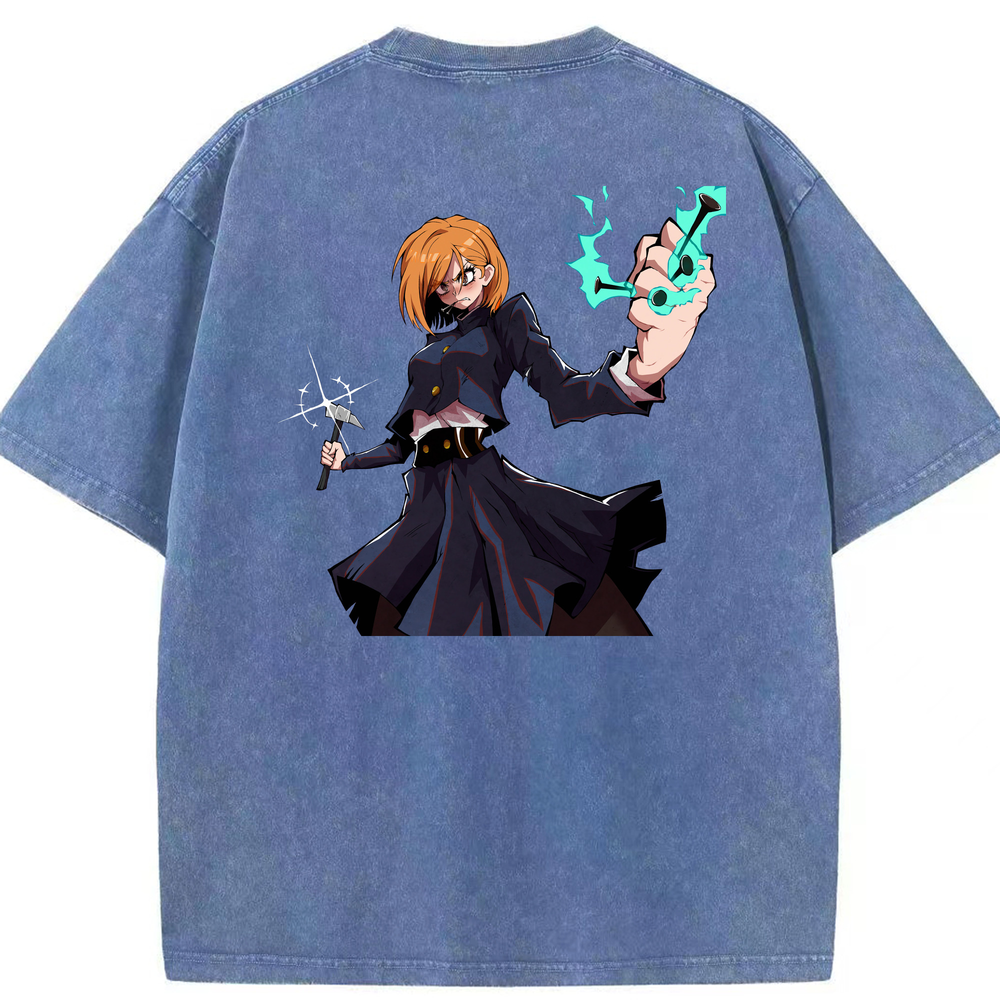 （画像用） 呪術廻戦 Jujutsu Kaisen 綿100% ヴィンテージ風 半袖Tシャツ（背面プリント）