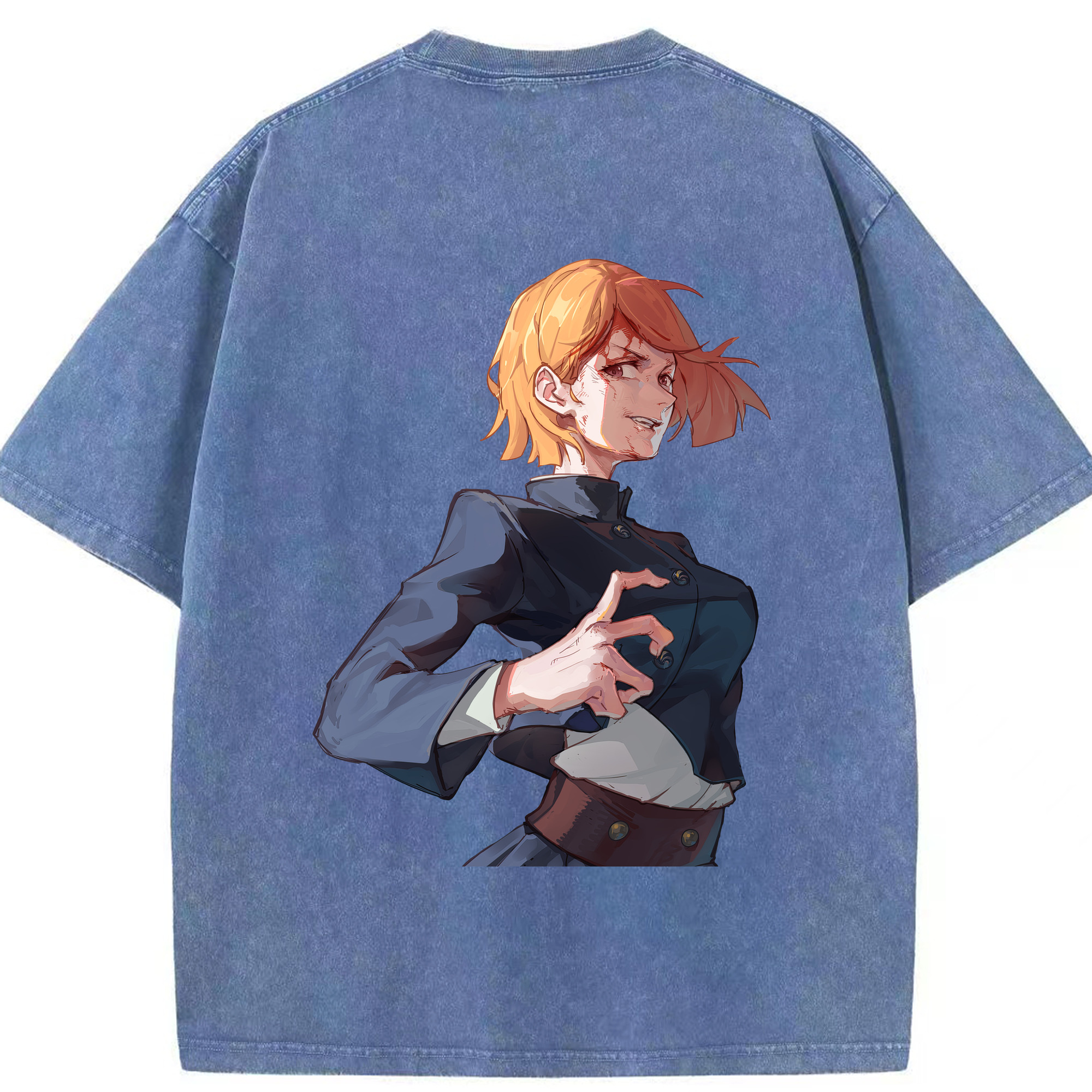 （画像用） 呪術廻戦 Jujutsu Kaisen 綿100% ヴィンテージ風 半袖Tシャツ（背面プリント）