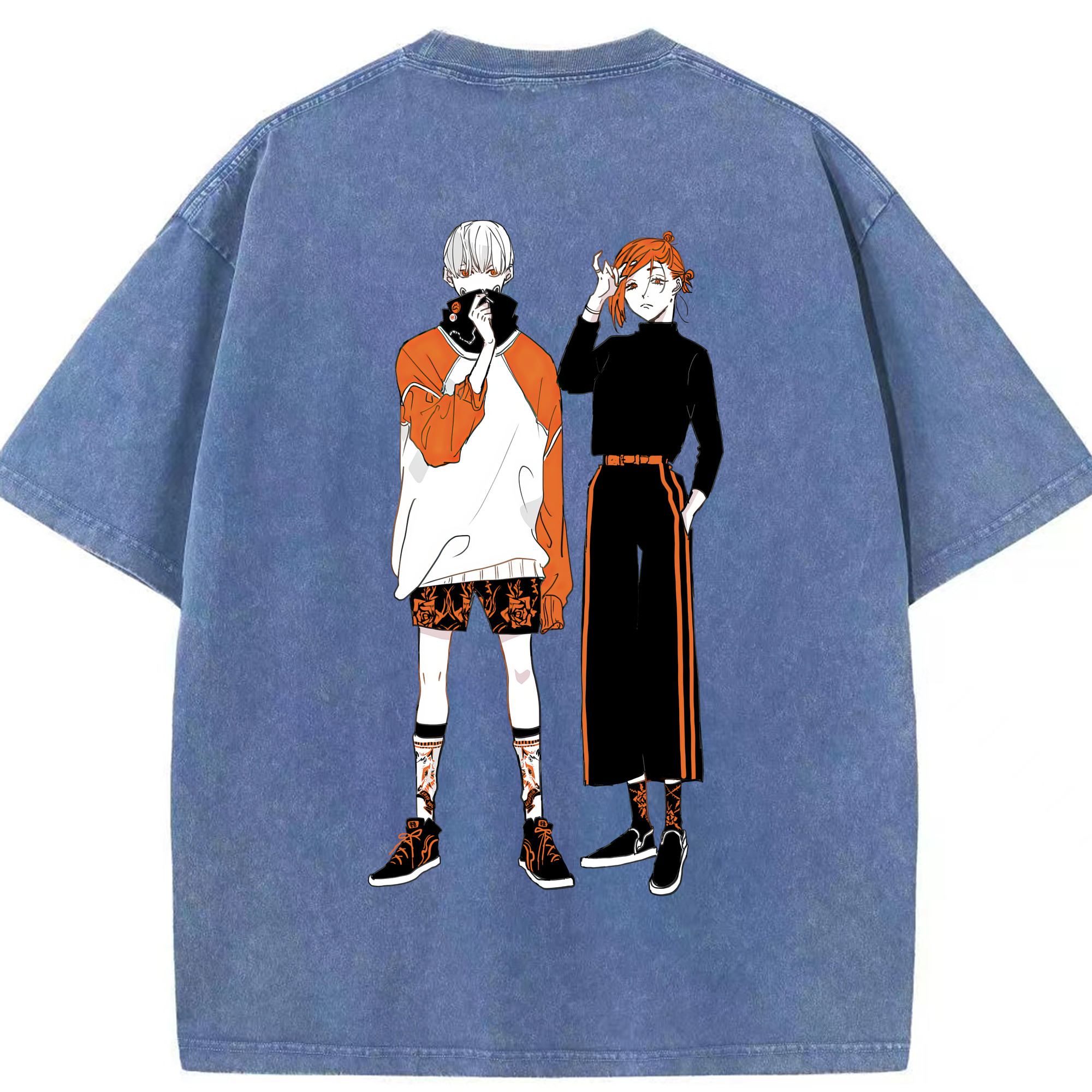 （画像用） 呪術廻戦 Jujutsu Kaisen 綿100% ヴィンテージ風 半袖Tシャツ（背面プリント）