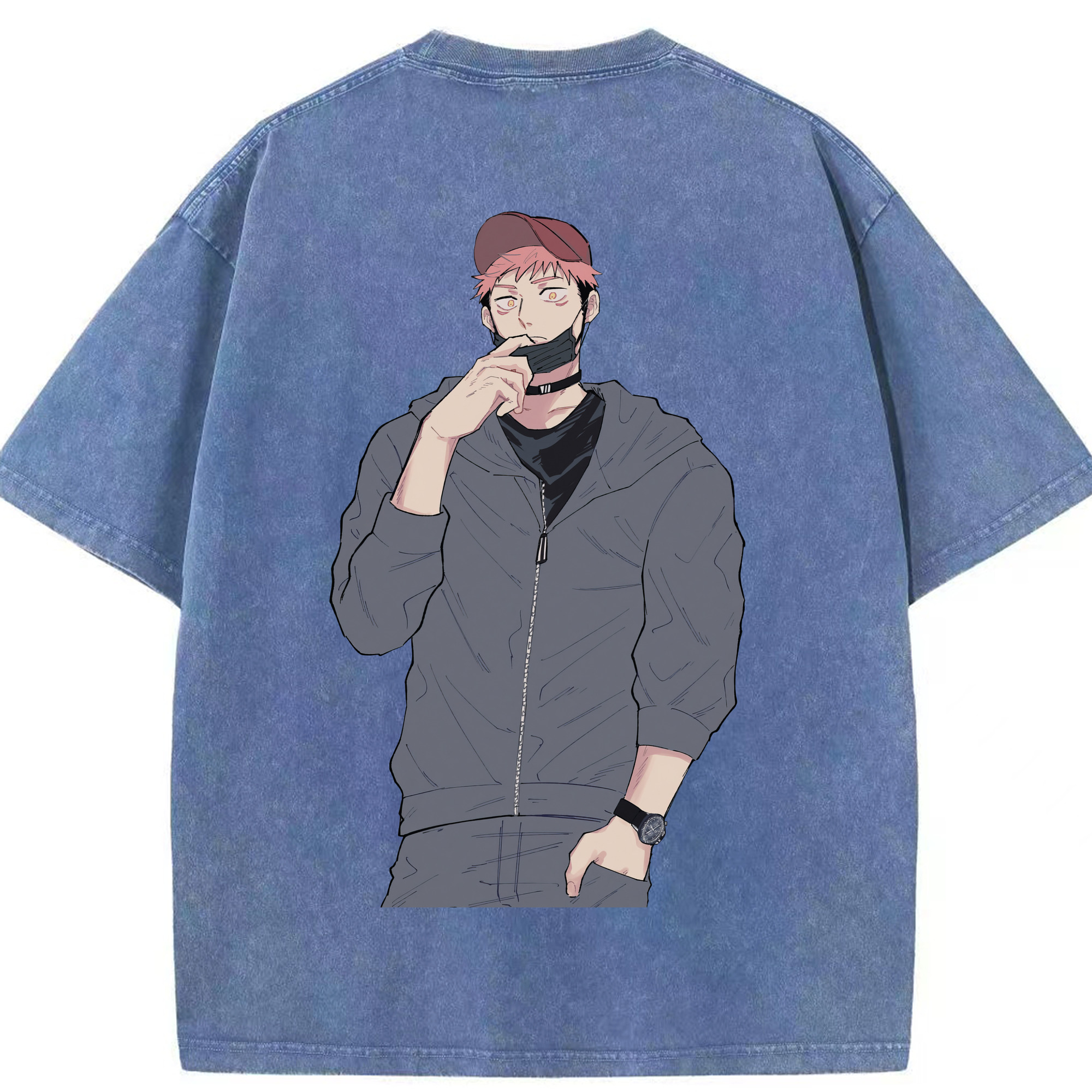 （画像用） 呪術廻戦 Jujutsu Kaisen 綿100% ヴィンテージ風 半袖Tシャツ（背面プリント）
