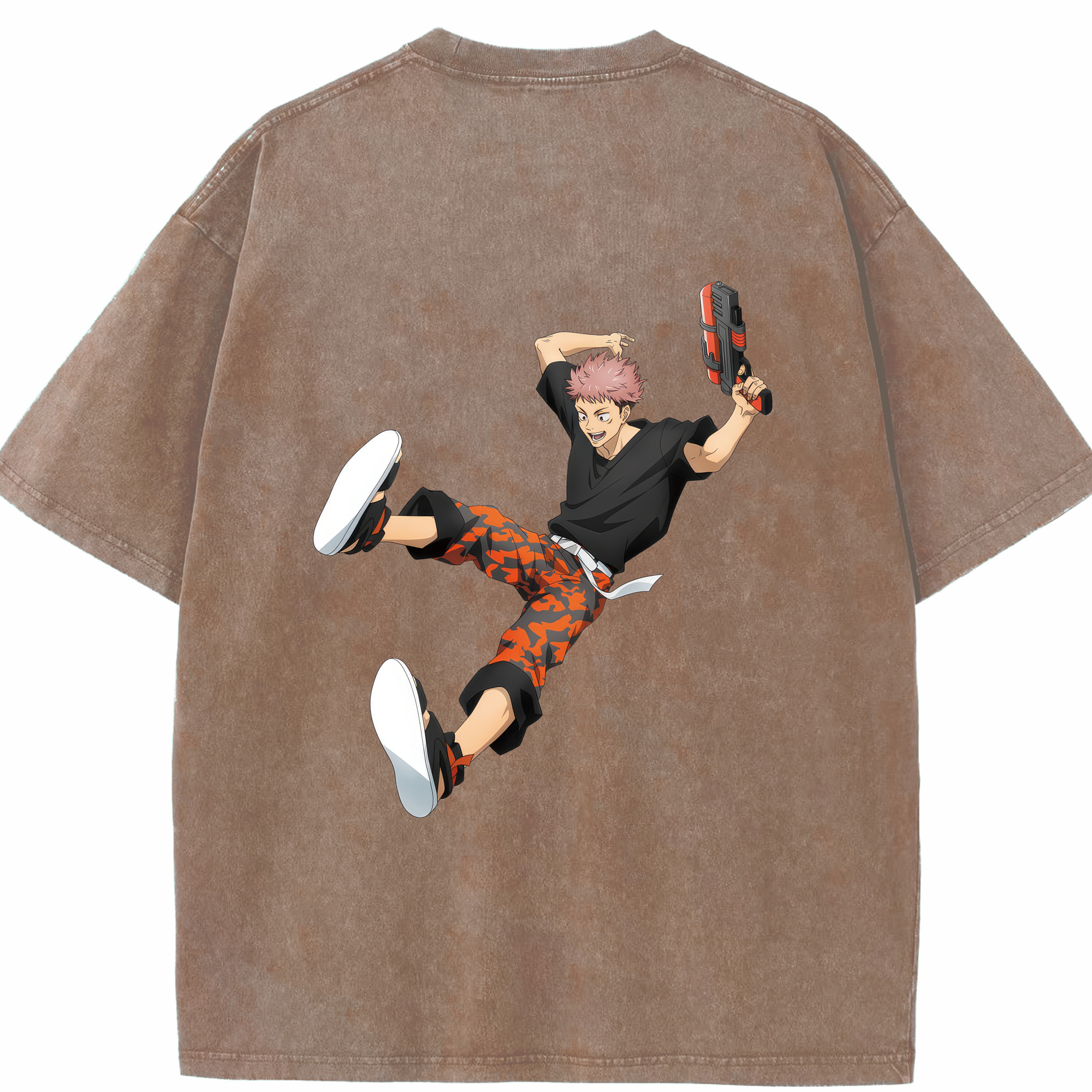（画像用） 呪術廻戦 Jujutsu Kaisen 綿100% ヴィンテージ風 半袖Tシャツ（背面プリント）