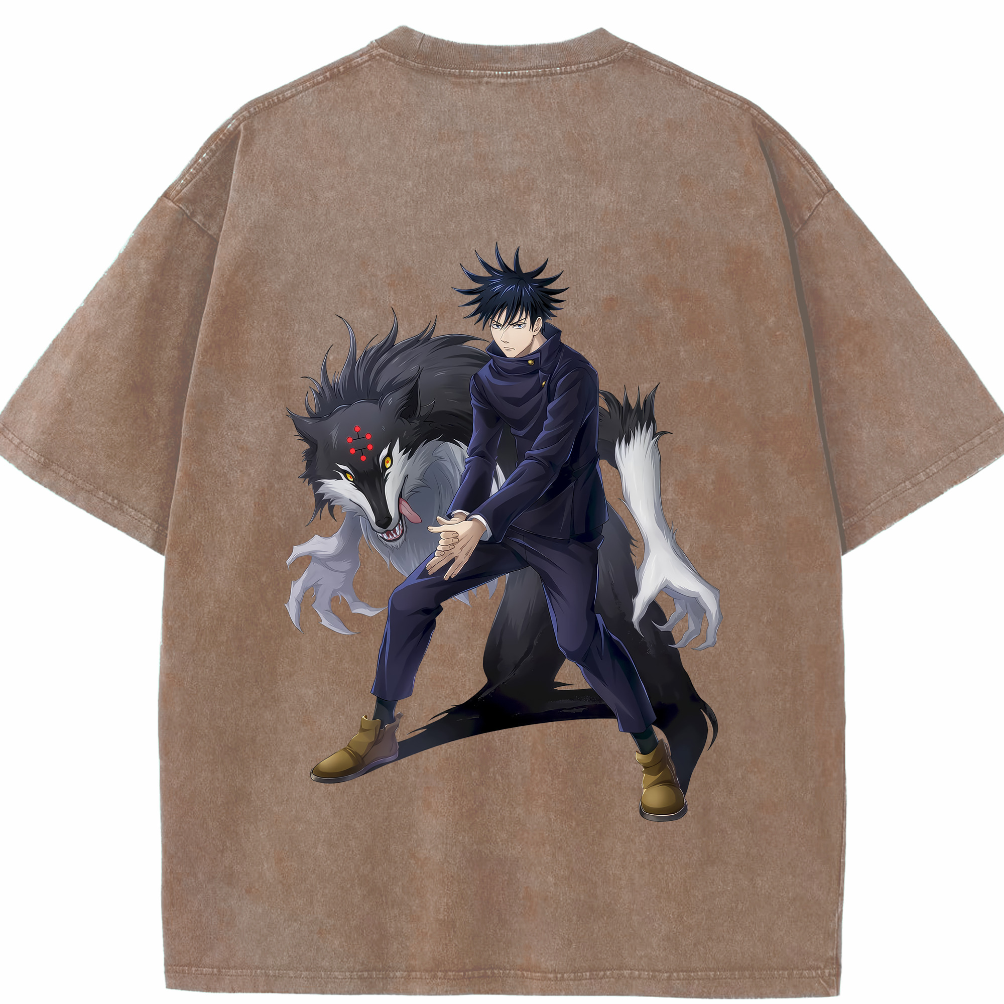 （画像用） 呪術廻戦 Jujutsu Kaisen 綿100% ヴィンテージ風 半袖Tシャツ（背面プリント）