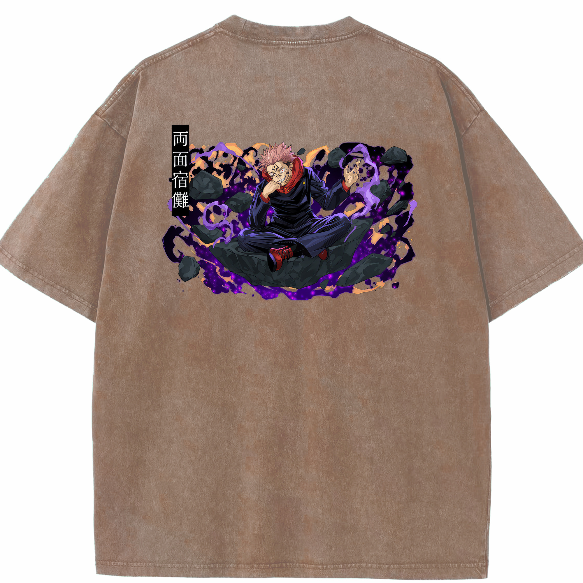（画像用） 呪術廻戦 Jujutsu Kaisen 綿100% ヴィンテージ風 半袖Tシャツ（背面プリント）