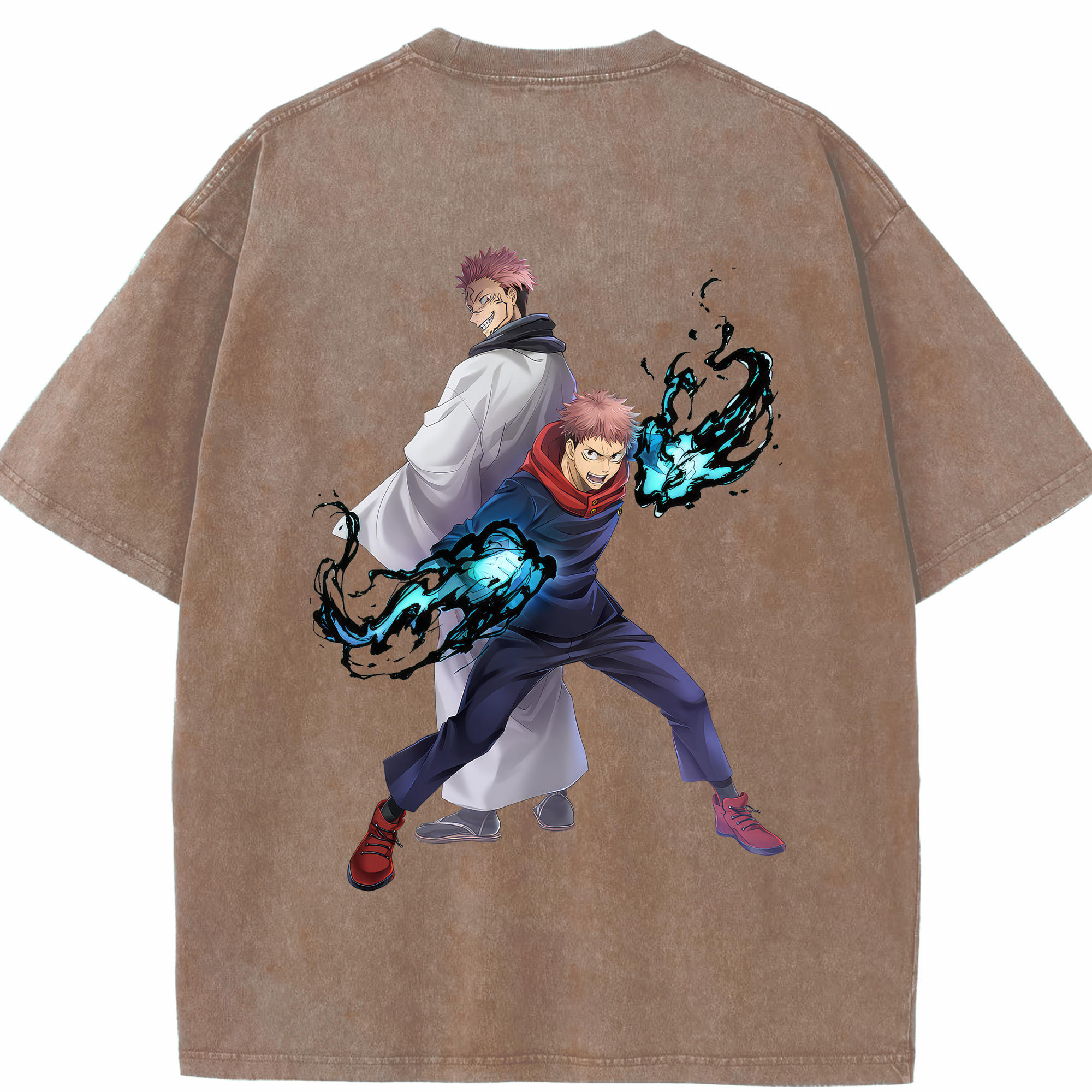 （画像用） 呪術廻戦 Jujutsu Kaisen 綿100% ヴィンテージ風 半袖Tシャツ（背面プリント）