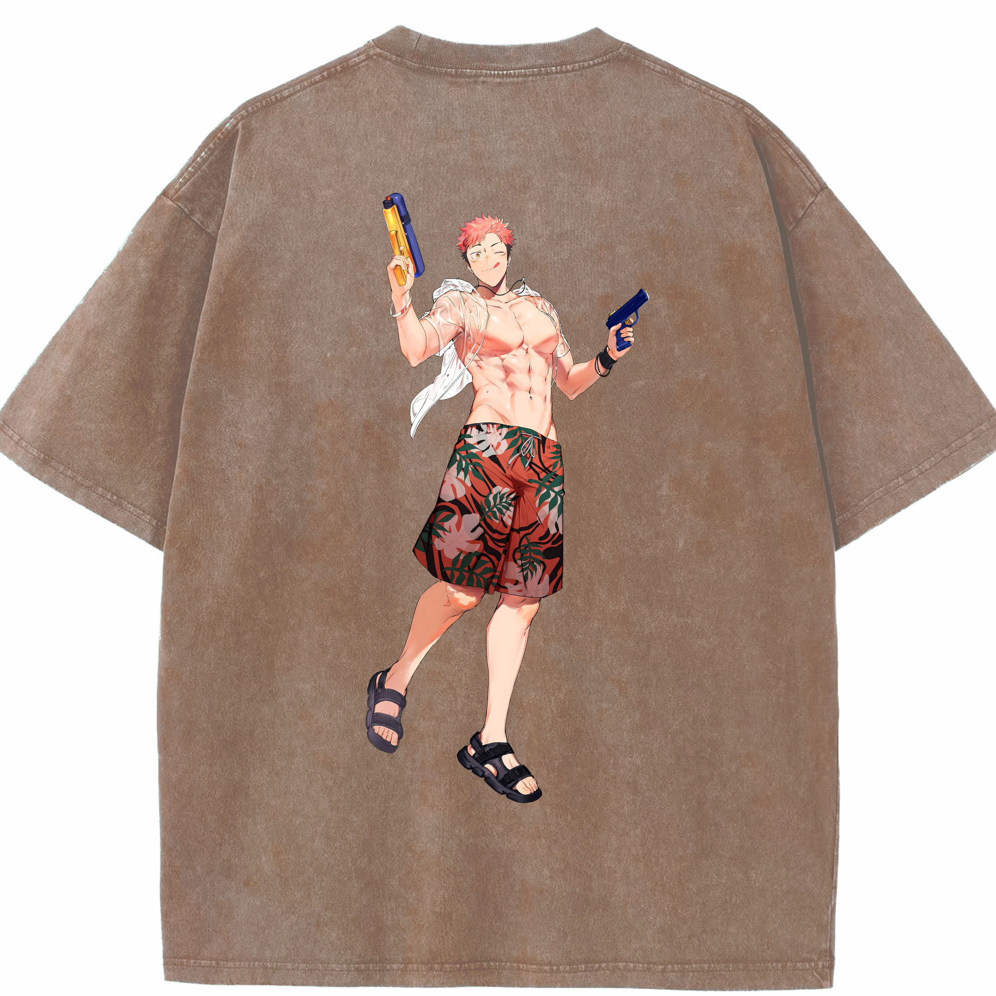 （画像用） 呪術廻戦 Jujutsu Kaisen 綿100% ヴィンテージ風 半袖Tシャツ（背面プリント）