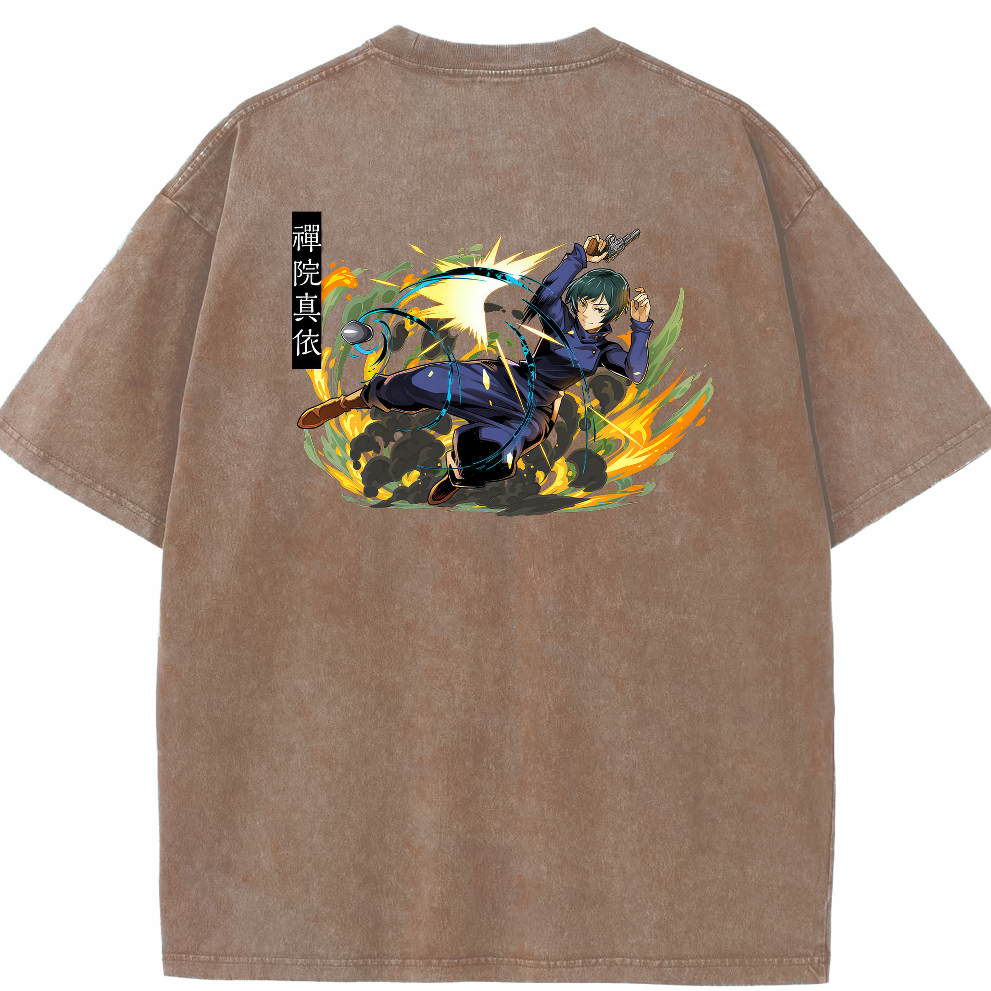 （画像用） 呪術廻戦 Jujutsu Kaisen 綿100% ヴィンテージ風 半袖Tシャツ（背面プリント）