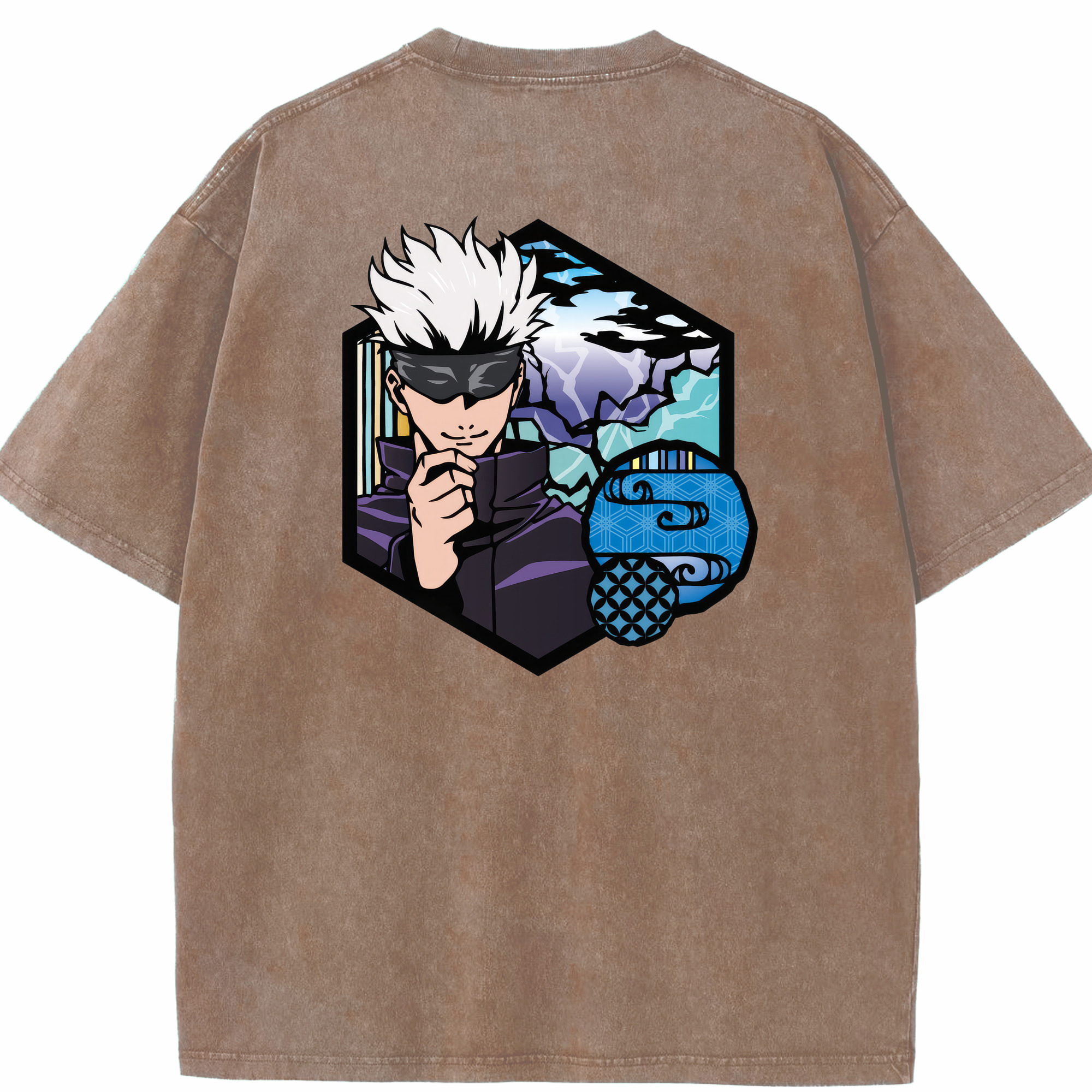 （画像用） 呪術廻戦 Jujutsu Kaisen 綿100% ヴィンテージ風 半袖Tシャツ（背面プリント）