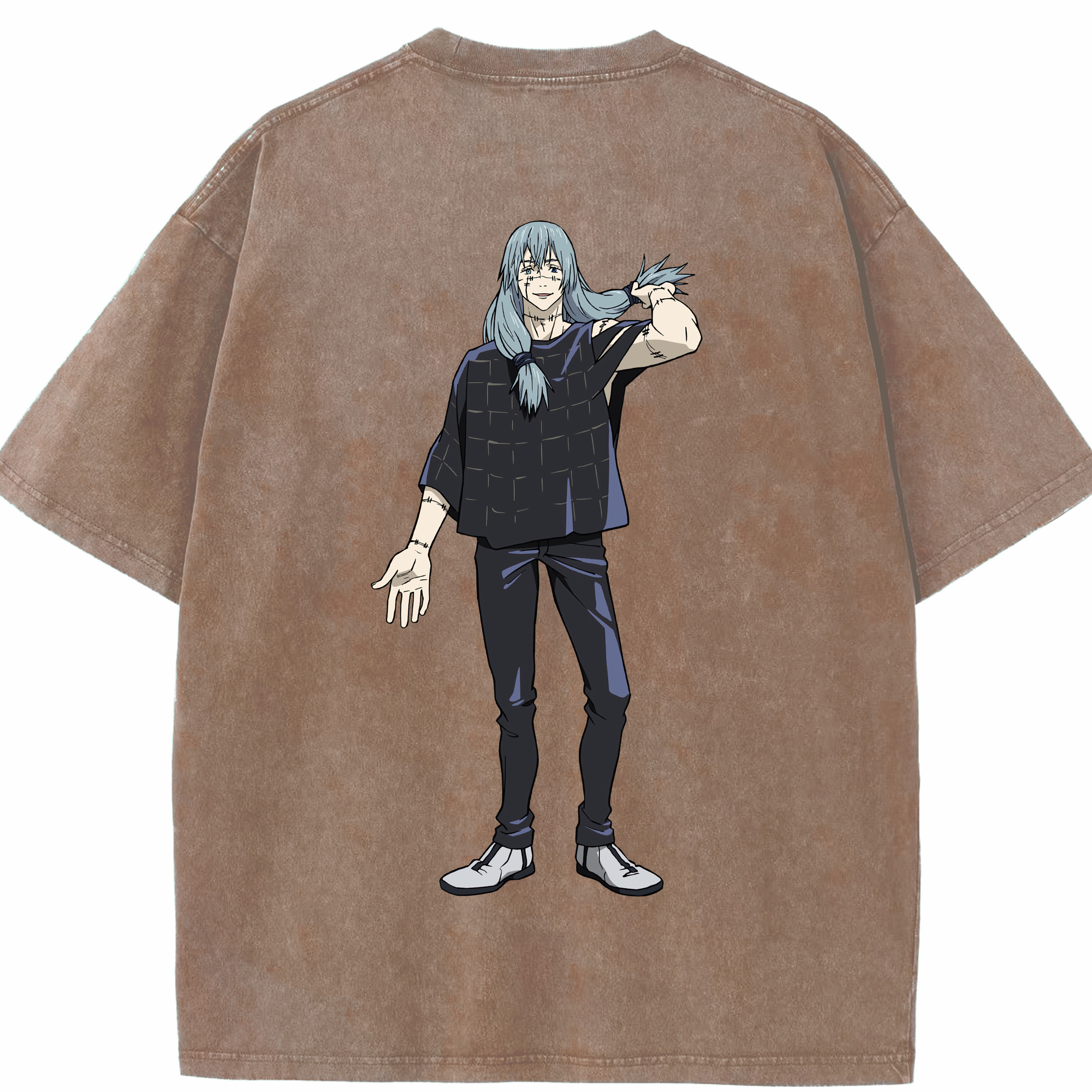 （画像用） 呪術廻戦 Jujutsu Kaisen 綿100% ヴィンテージ風 半袖Tシャツ（背面プリント）