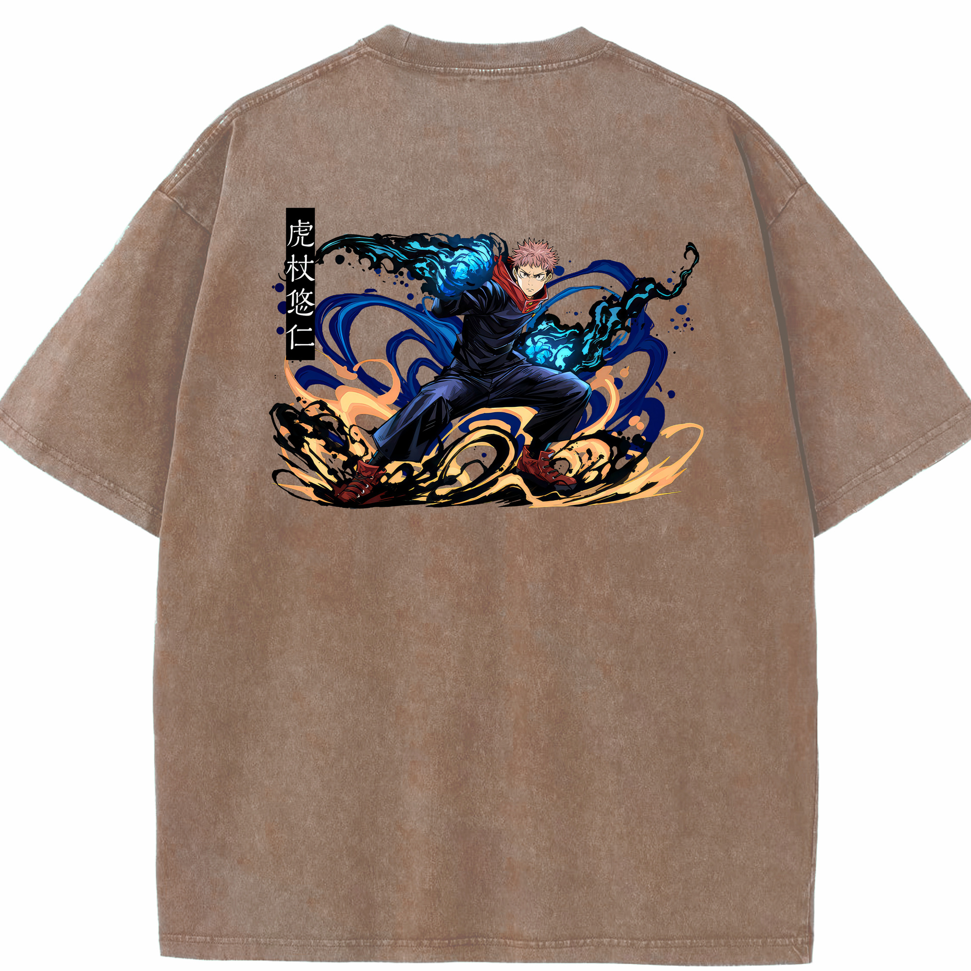 （画像用） 呪術廻戦 Jujutsu Kaisen 綿100% ヴィンテージ風 半袖Tシャツ（背面プリント）