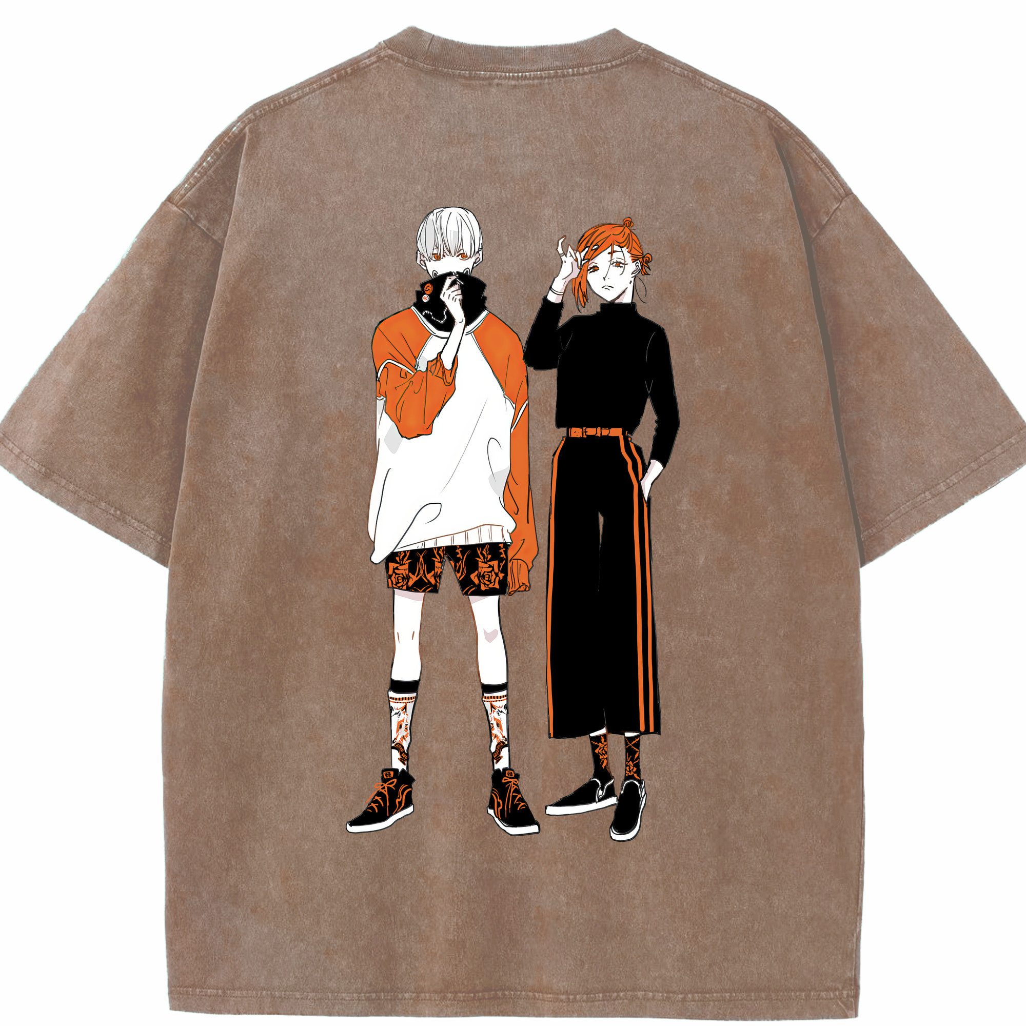 （画像用） 呪術廻戦 Jujutsu Kaisen 綿100% ヴィンテージ風 半袖Tシャツ（背面プリント）