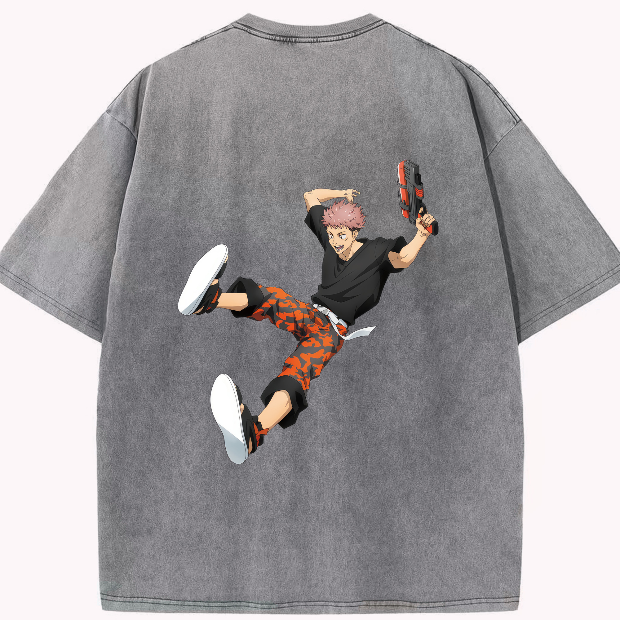 （画像用） 呪術廻戦 Jujutsu Kaisen 綿100% ヴィンテージ風 半袖Tシャツ（背面プリント）