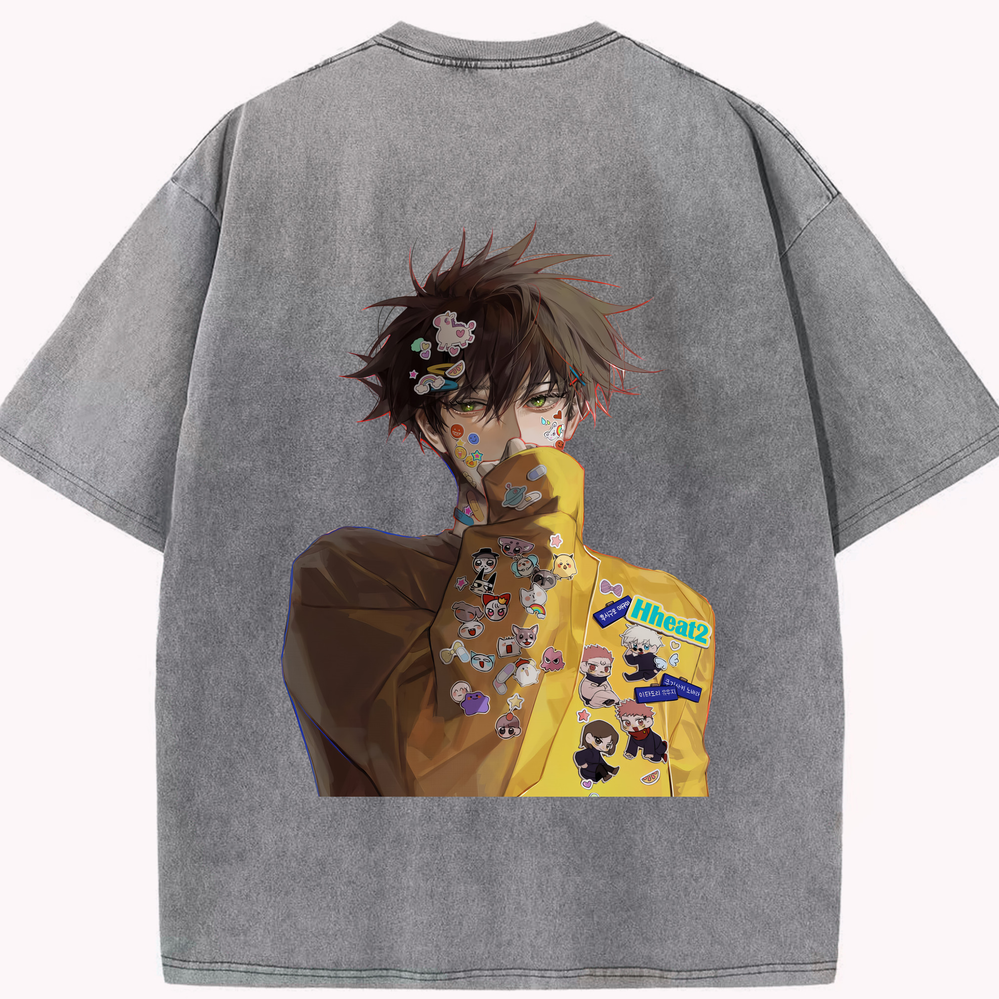 （画像用） 呪術廻戦 Jujutsu Kaisen 綿100% ヴィンテージ風 半袖Tシャツ（背面プリント）