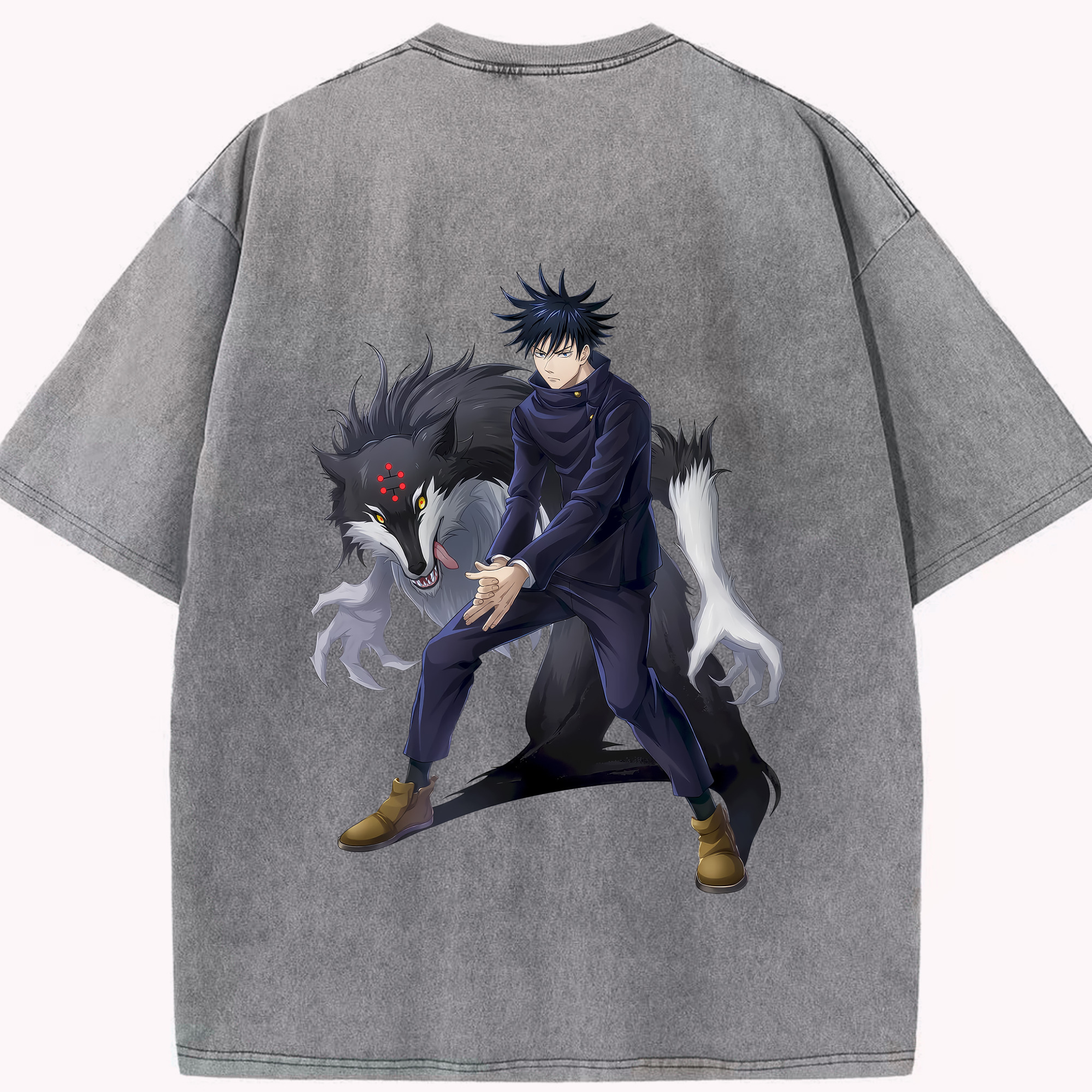 （画像用） 呪術廻戦 Jujutsu Kaisen 綿100% ヴィンテージ風 半袖Tシャツ（背面プリント）