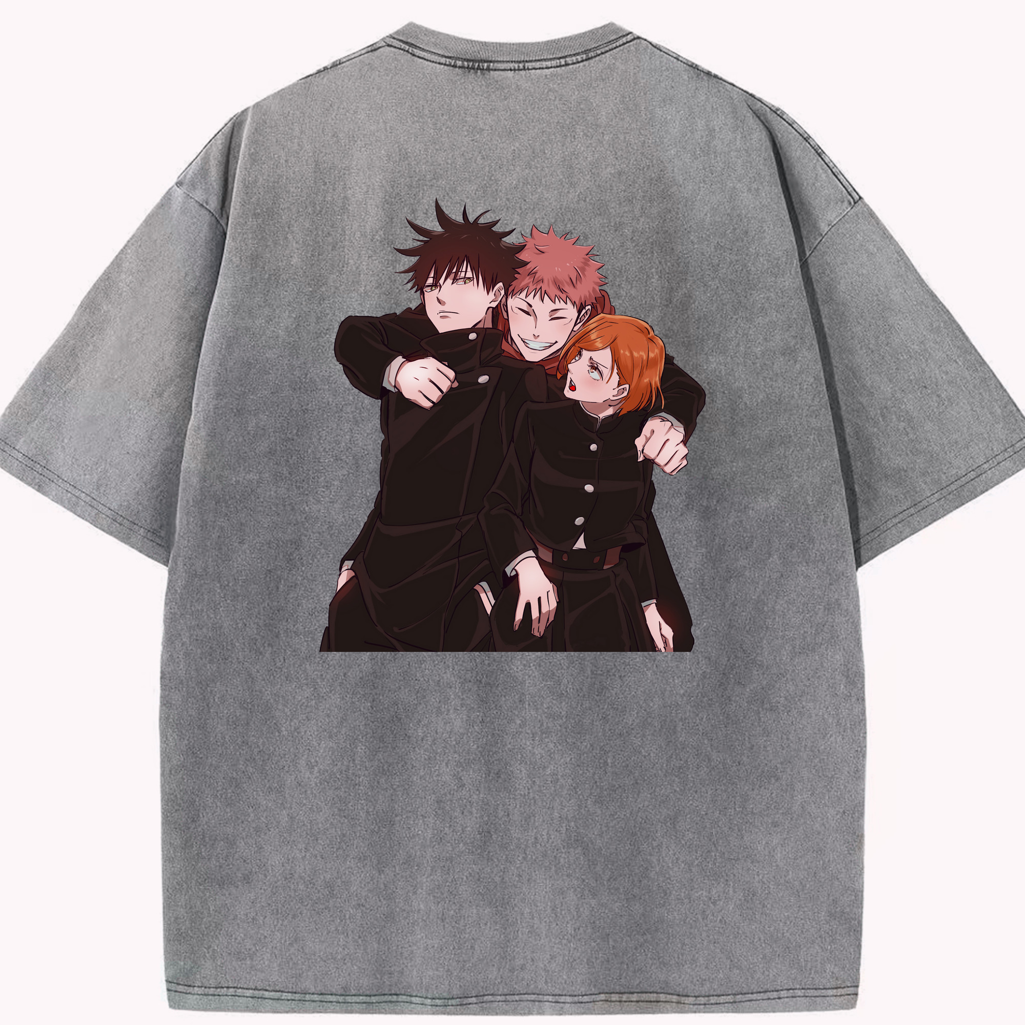 （画像用） 呪術廻戦 Jujutsu Kaisen 綿100% ヴィンテージ風 半袖Tシャツ（背面プリント）
