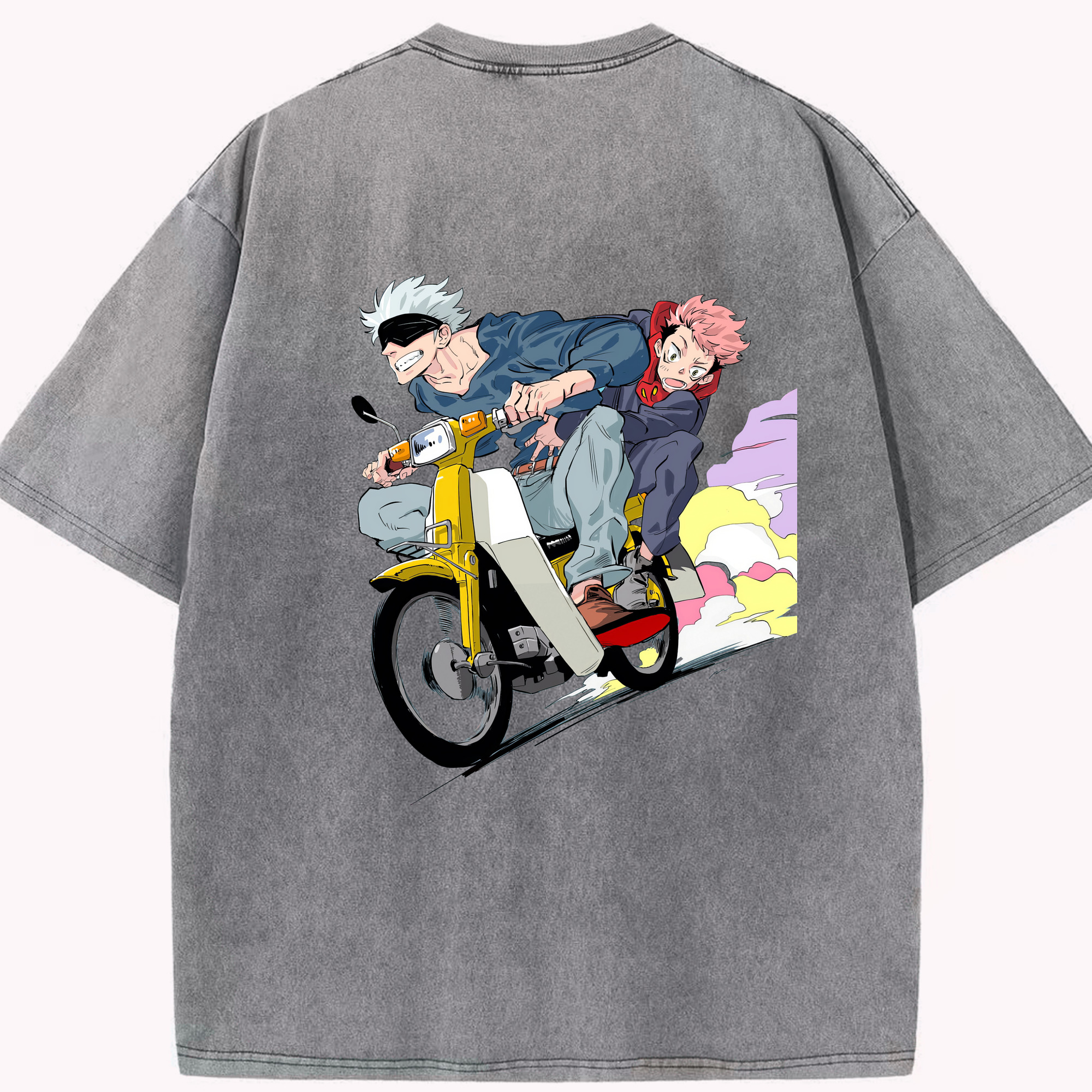 （画像用） 呪術廻戦 Jujutsu Kaisen 綿100% ヴィンテージ風 半袖Tシャツ（背面プリント）