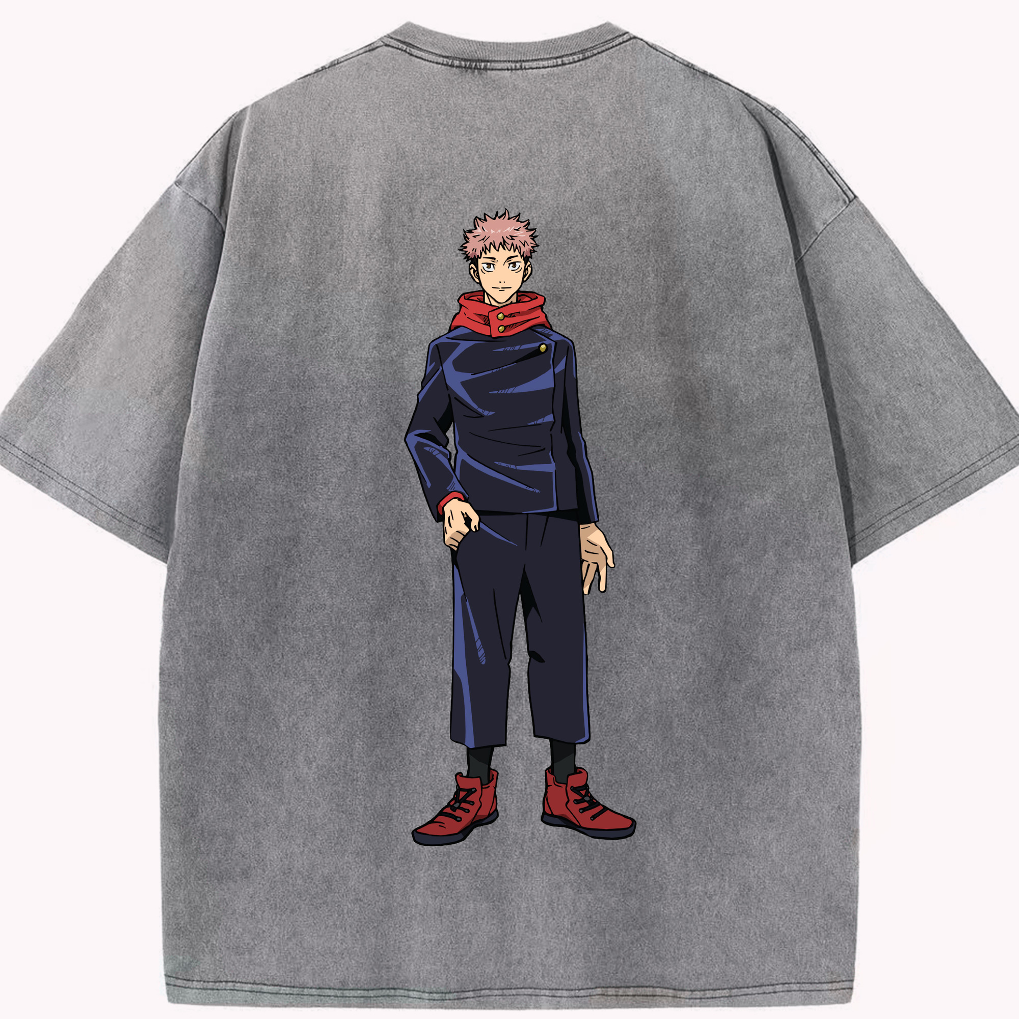 （画像用） 呪術廻戦 Jujutsu Kaisen 綿100% ヴィンテージ風 半袖Tシャツ（背面プリント）