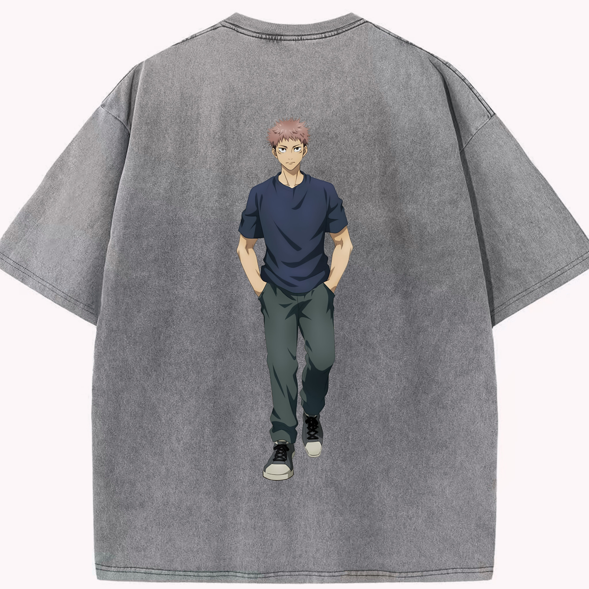 （画像用） 呪術廻戦 Jujutsu Kaisen 綿100% ヴィンテージ風 半袖Tシャツ（背面プリント）