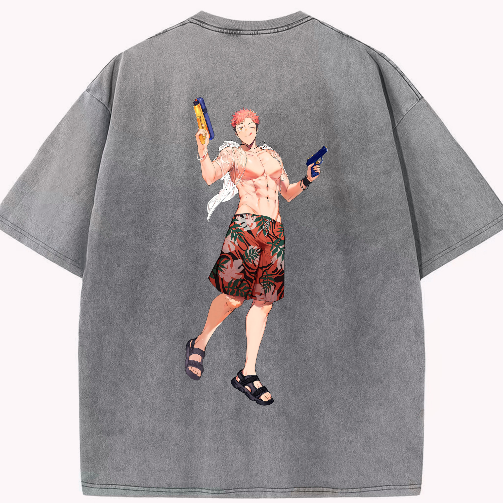 （画像用） 呪術廻戦 Jujutsu Kaisen 綿100% ヴィンテージ風 半袖Tシャツ（背面プリント）