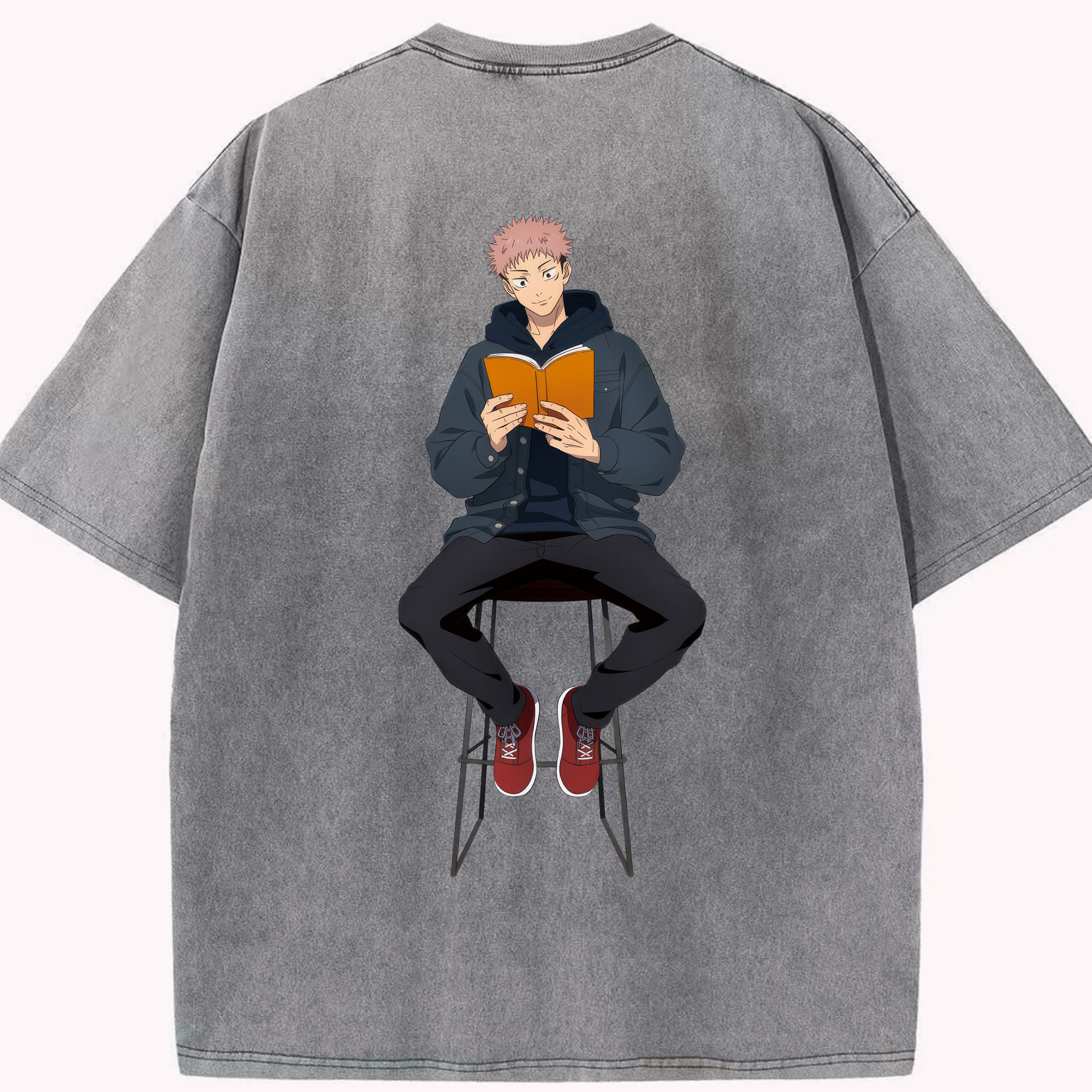 （画像用） 呪術廻戦 Jujutsu Kaisen 綿100% ヴィンテージ風 半袖Tシャツ（背面プリント）