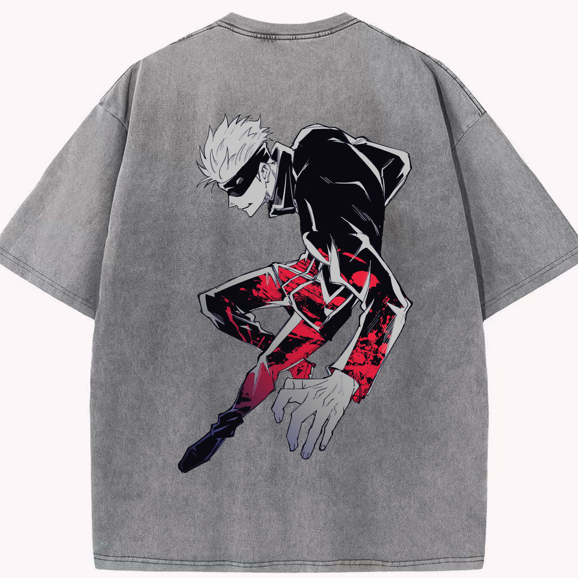 （画像用） 呪術廻戦 Jujutsu Kaisen 綿100% ヴィンテージ風 半袖Tシャツ（背面プリント）