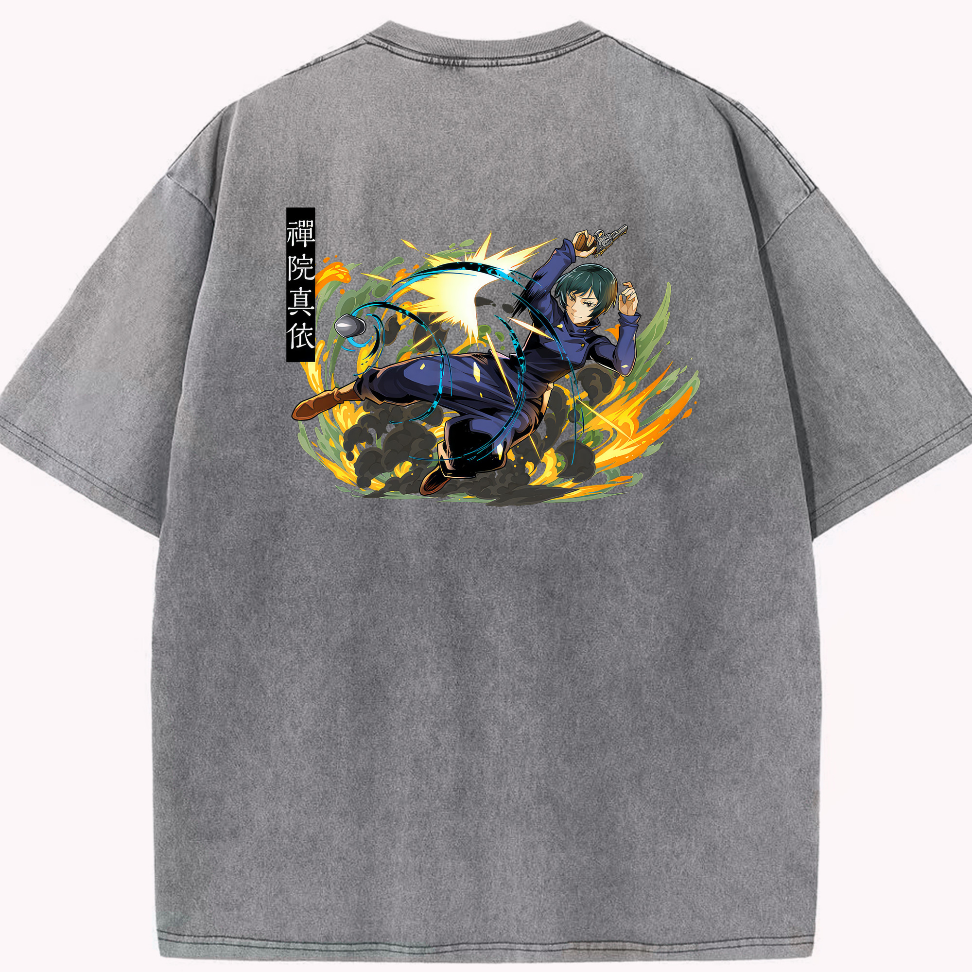 （画像用） 呪術廻戦 Jujutsu Kaisen 綿100% ヴィンテージ風 半袖Tシャツ（背面プリント）