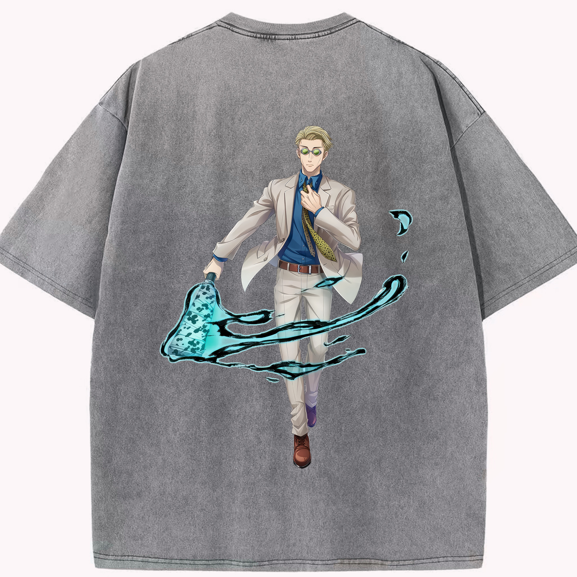 （画像用） 呪術廻戦 Jujutsu Kaisen 綿100% ヴィンテージ風 半袖Tシャツ（背面プリント）